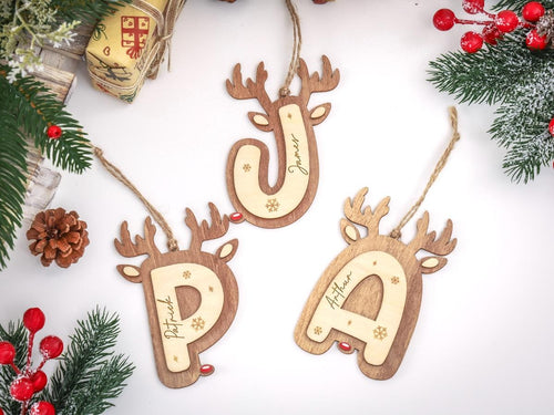 Christmas Letter Ornaments with Name, 2025 Stocking Tags ,Keepsake Ornaments, Christmas Ornament, Personalized Ornament