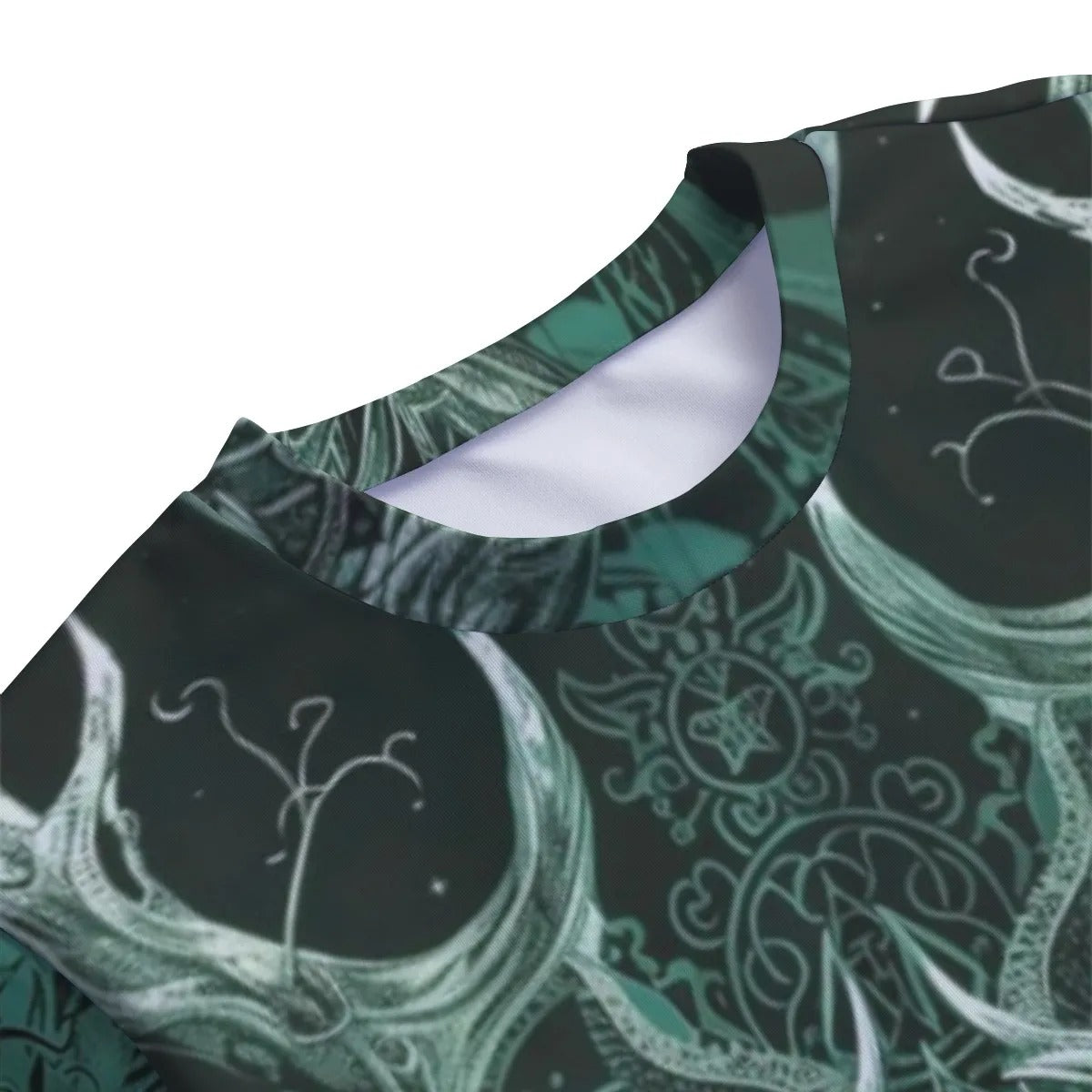 Viking Women Sweater, Norse Mythology Pullover, Green Celtic Art Sweatshirt, Deer Skull Design, Nordic Warrior Top, Pagan Festival Wear, Dark Fantasy Clothing, Mystic Fashion
