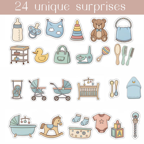 Baby’s First Christmas Advent Calendar 2025, Custom Name Gift, 24 Days Baby Keepsake Holiday Countdown Box