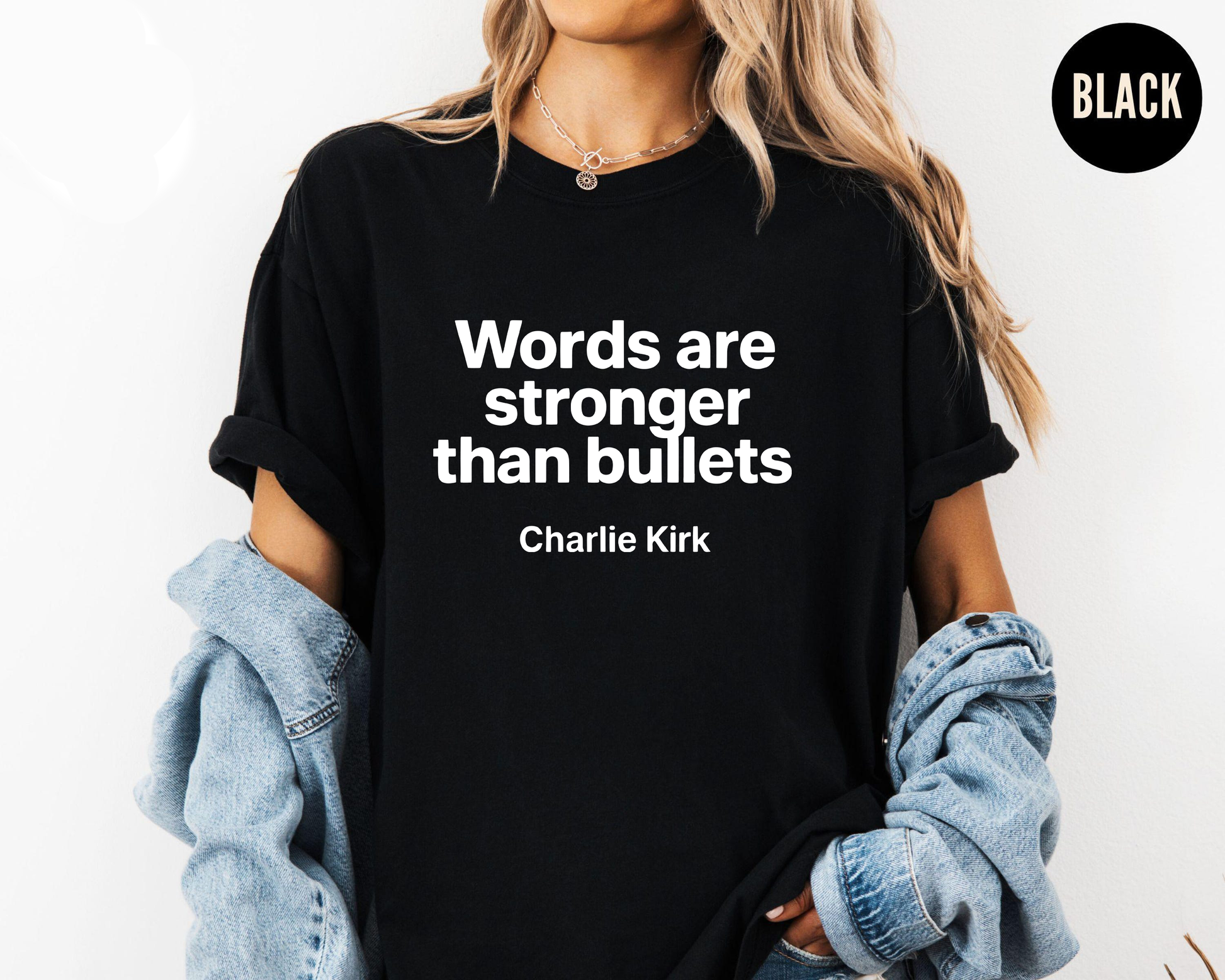 Words are Stronger Than Bullets Shirt, Charlie Kirk Quote Shirt, Patriotic Quote Tee, Inspirational Shirt, American Freedom Shirt, Political Shirt, Motivational Tee