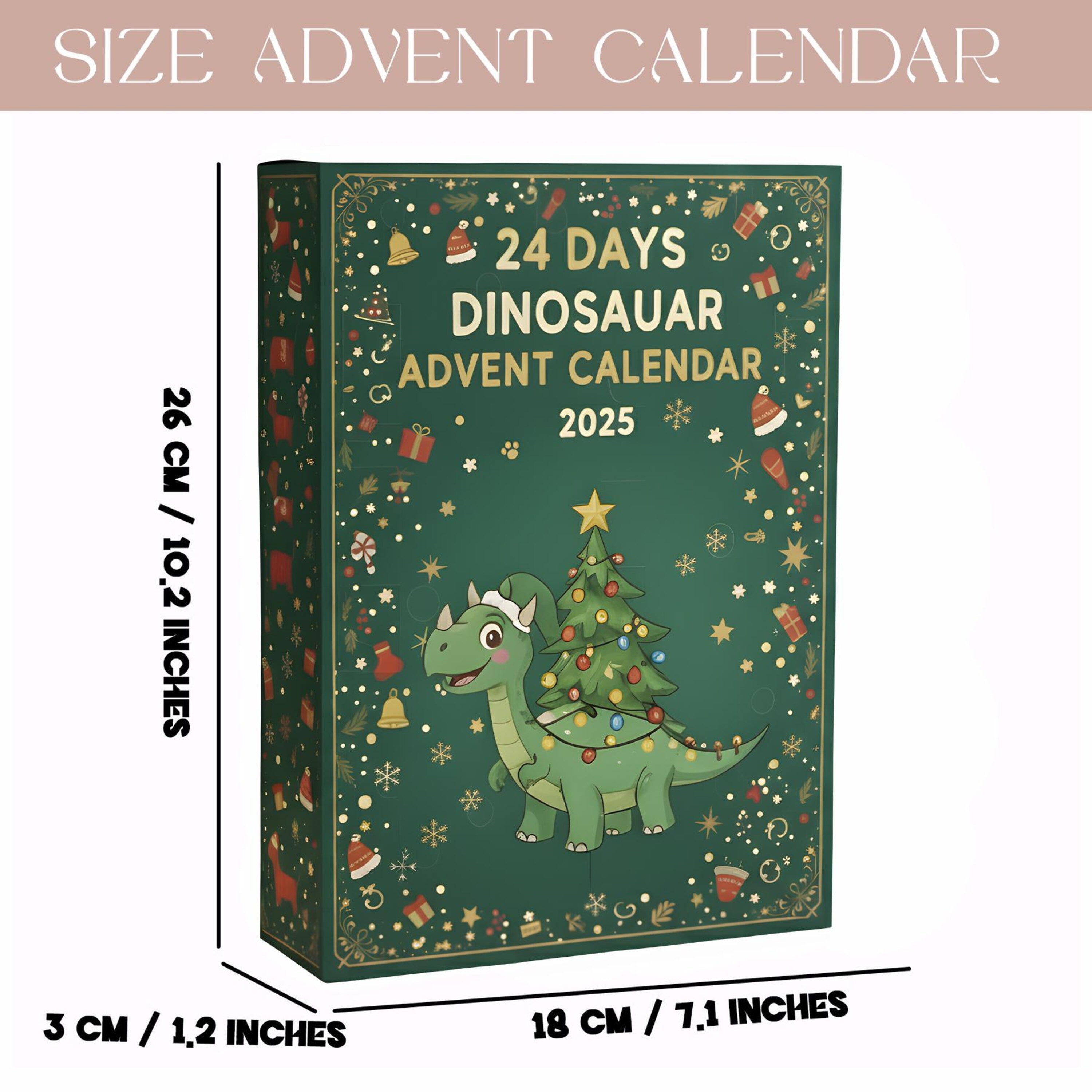 Dinosaur Advent Calendar 2025, 24 Day Kids Surprise Box, Dino Toy Countdown Gift for Boys & Girls
