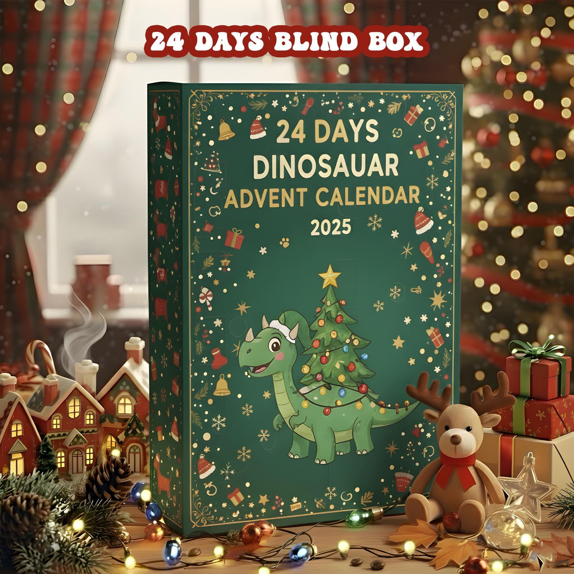 Dinosaur Advent Calendar 2025, 24 Day Kids Surprise Box, Dino Toy Countdown Gift for Boys & Girls