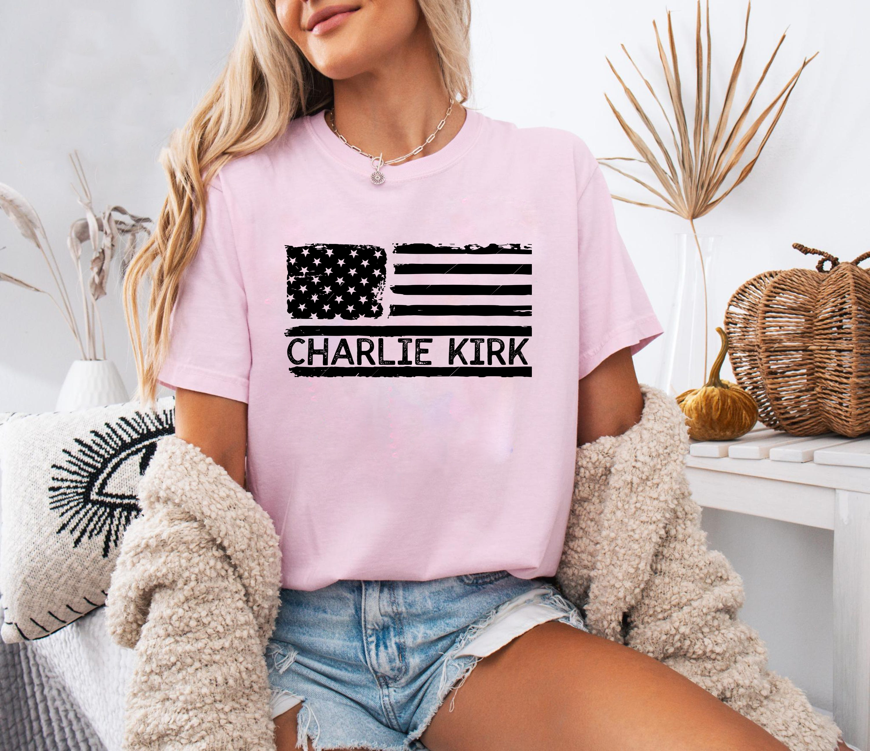 Charlie Kirk American Flag Shirt, Patriotic Tee, USA Flag Shirt, American Pride Shirt, Red White Blue Shirt, Charlie Kirk Shirt, Flag Tee