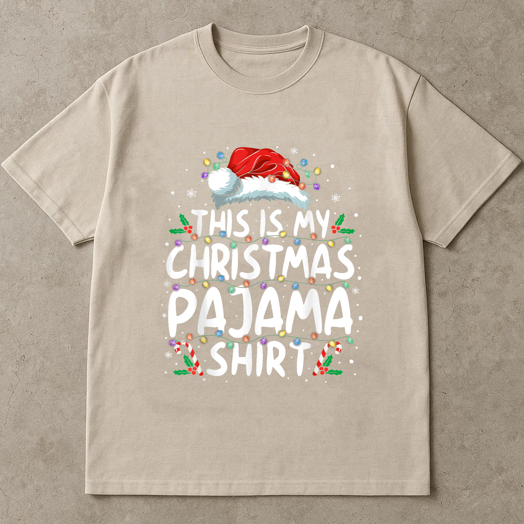 This Is My Christmas Pajama Shirt, Cute Holiday Sleep Tee, Matching Family PJ Top, Cozy Winter Outfit, Santa Hat Christmas Gift