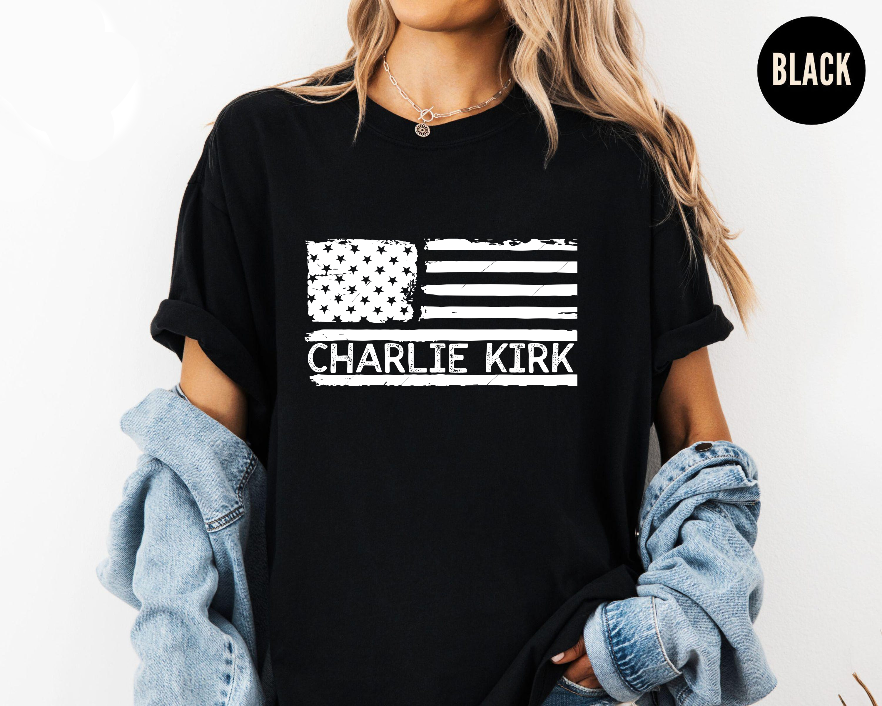 Charlie Kirk American Flag Shirt, Patriotic Tee, USA Flag Shirt, American Pride Shirt, Red White Blue Shirt, Charlie Kirk Shirt, Flag Tee