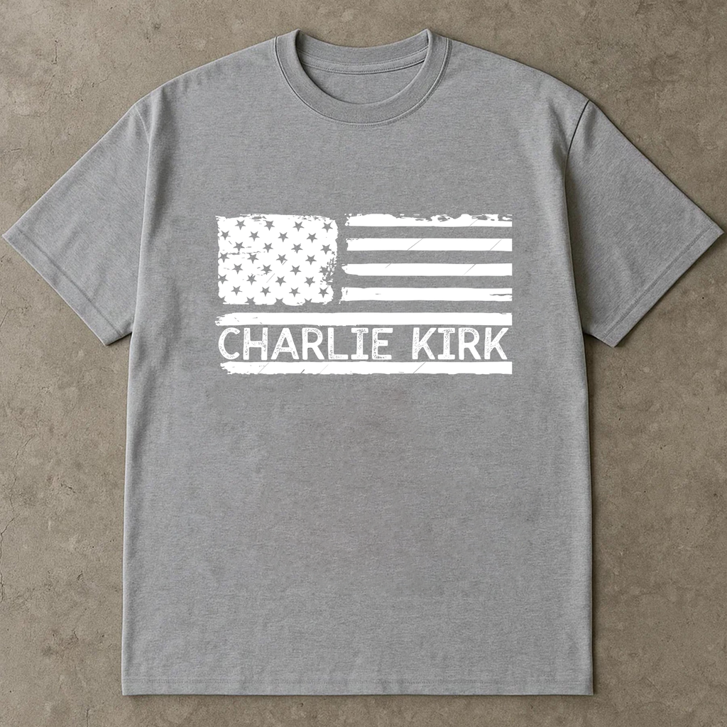 Charlie Kirk American Flag Shirt, Patriotic Tee, USA Flag Shirt, American Pride Shirt, Red White Blue Shirt, Charlie Kirk Shirt, Flag Tee