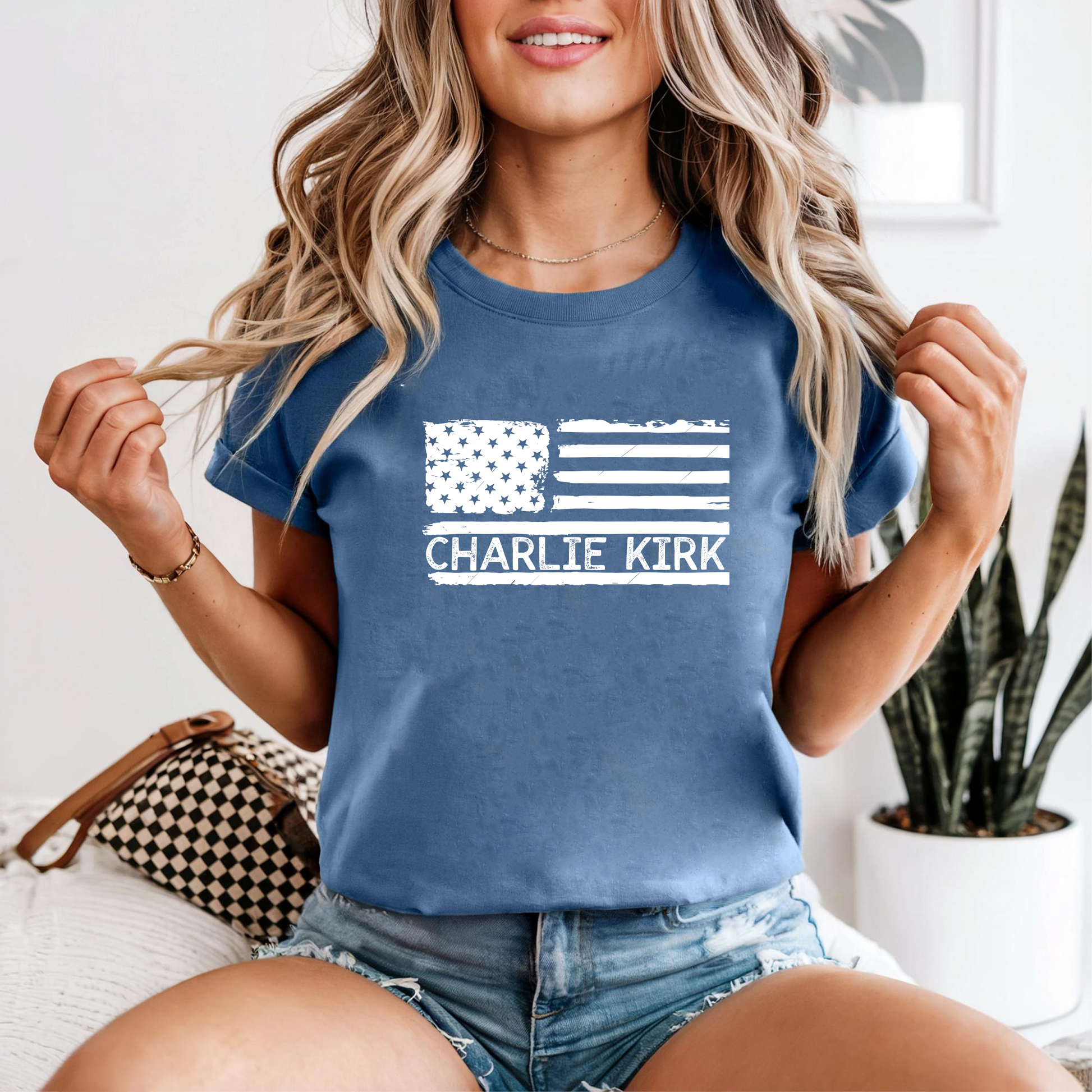 Charlie Kirk American Flag Shirt, Patriotic Tee, USA Flag Shirt, American Pride Shirt, Red White Blue Shirt, Charlie Kirk Shirt, Flag Tee