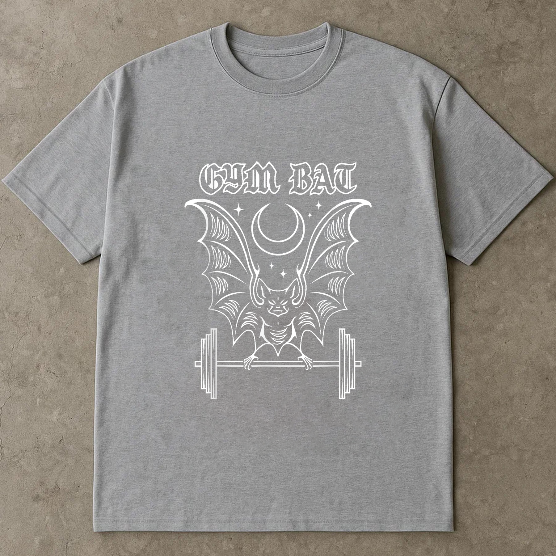 Gym Bat T-Shirt, Funny Gothic Workout Shirt for Women, Cute Bat Lifting Weights Tee, Halloween Gym Shirt, Witchy Fitness Aesthetic