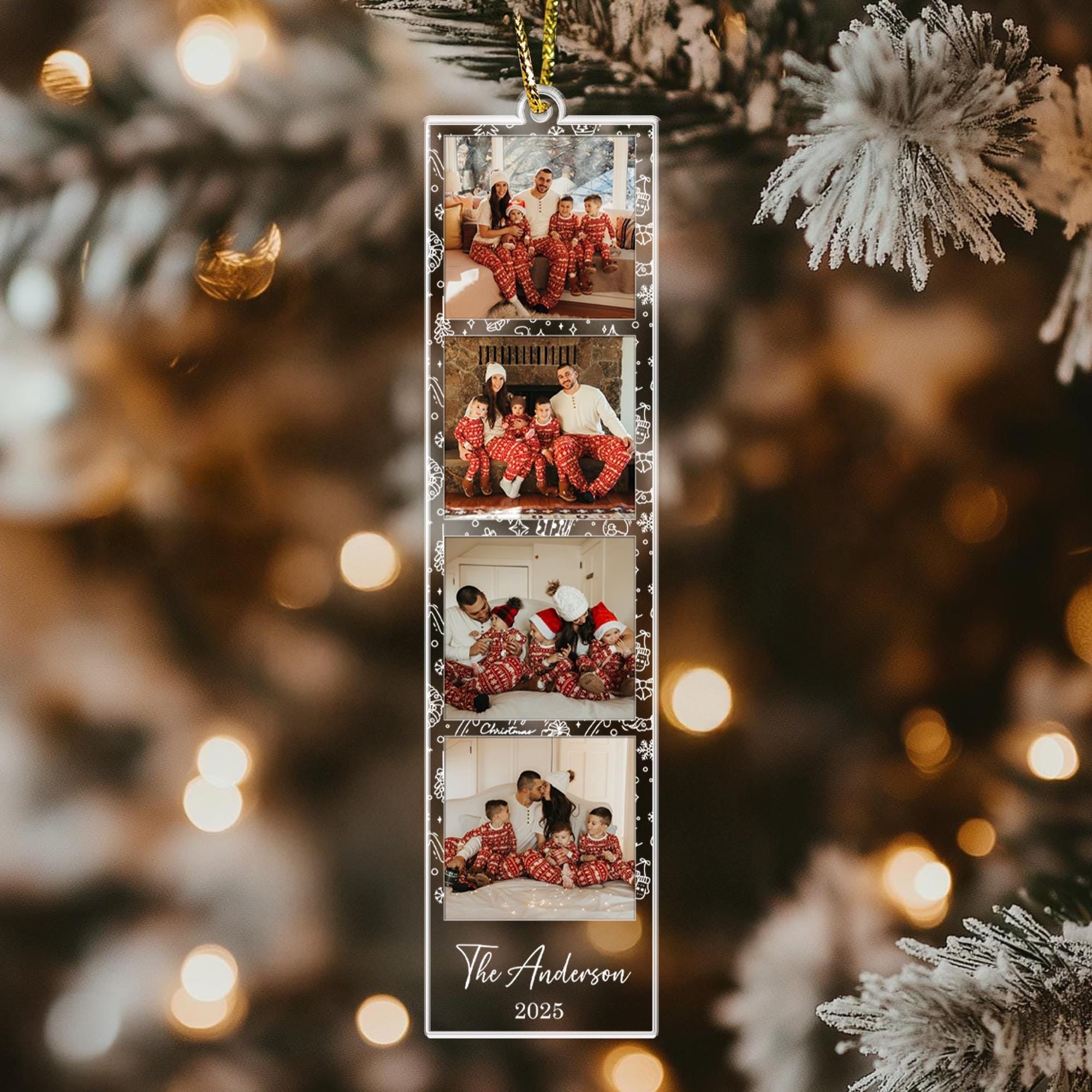 Personalized Photo Strip Ornament, Acrylic Family Keepsake, Christmas Gifts, Christmas Ornament, Gifts For Her and Him
