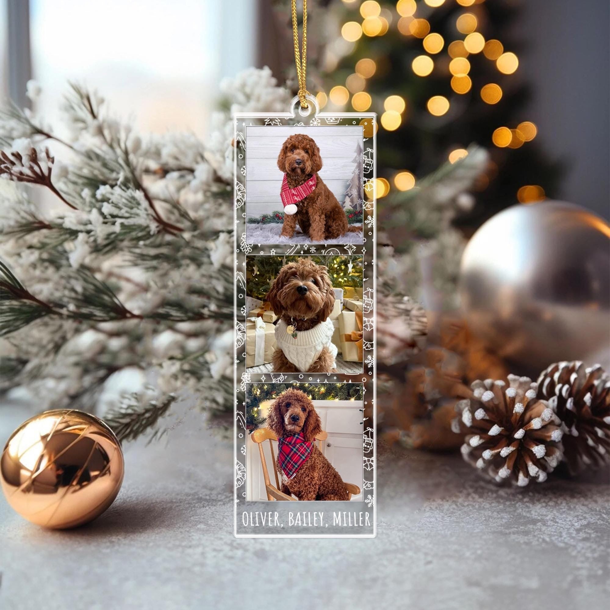 Personalized Photo Strip Ornament, Acrylic Family Keepsake, Christmas Gifts, Christmas Ornament, Gifts For Her and Him