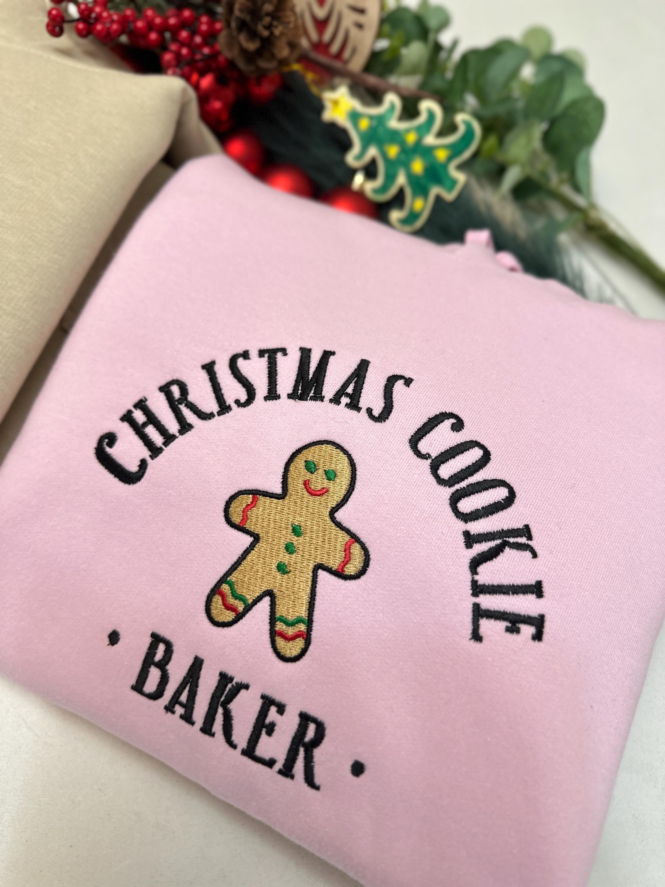 Embroidered Christmas Couples Family Sweatshirts, Christmas Cookie Baker Or Tester Jumper, Matching Sweaters His And Hers Best Friend Gift EBAC82