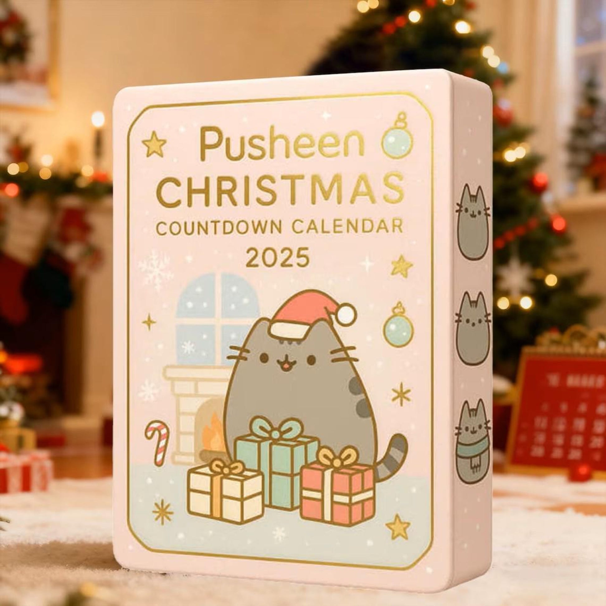 Pusheen Christmas Countdown Calendar 2025, 24 Cute Plush Mini Figures, Kawaii Cat Holiday Advent Gift Box
