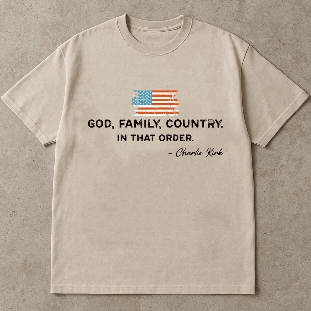 God Family Country Shirt, Patriotic America Quote Tee, Cross Flag Shirt, USA Shirt, Religious Patriotic Tee, Family Faith Freedom Shirt