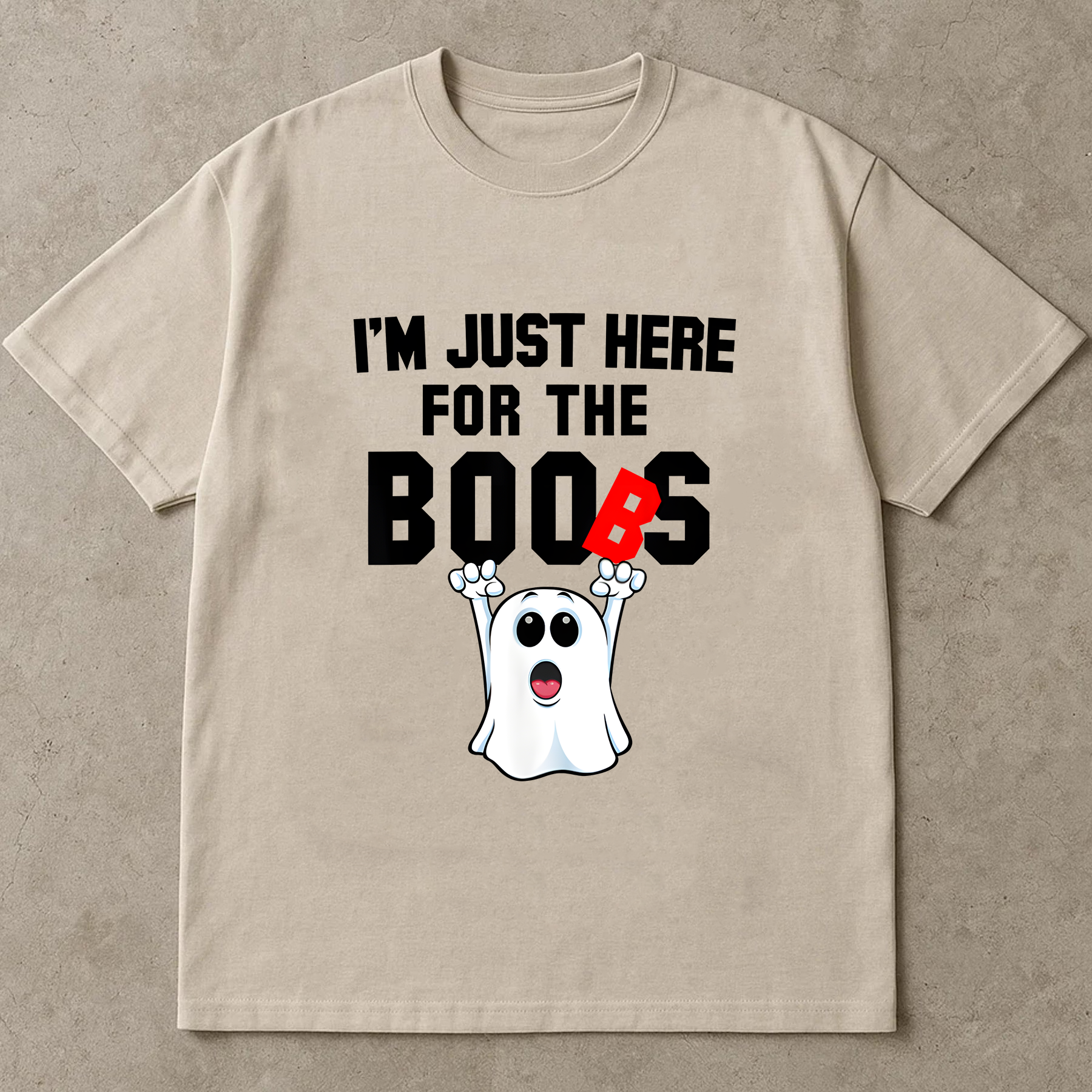 Funny Halloween Ghost Shirt, I'm Just Here for the Boos, Cute Spooky Tee, Pun Shirt for Women & Men, Boo Ghost Graphic T-Shirt