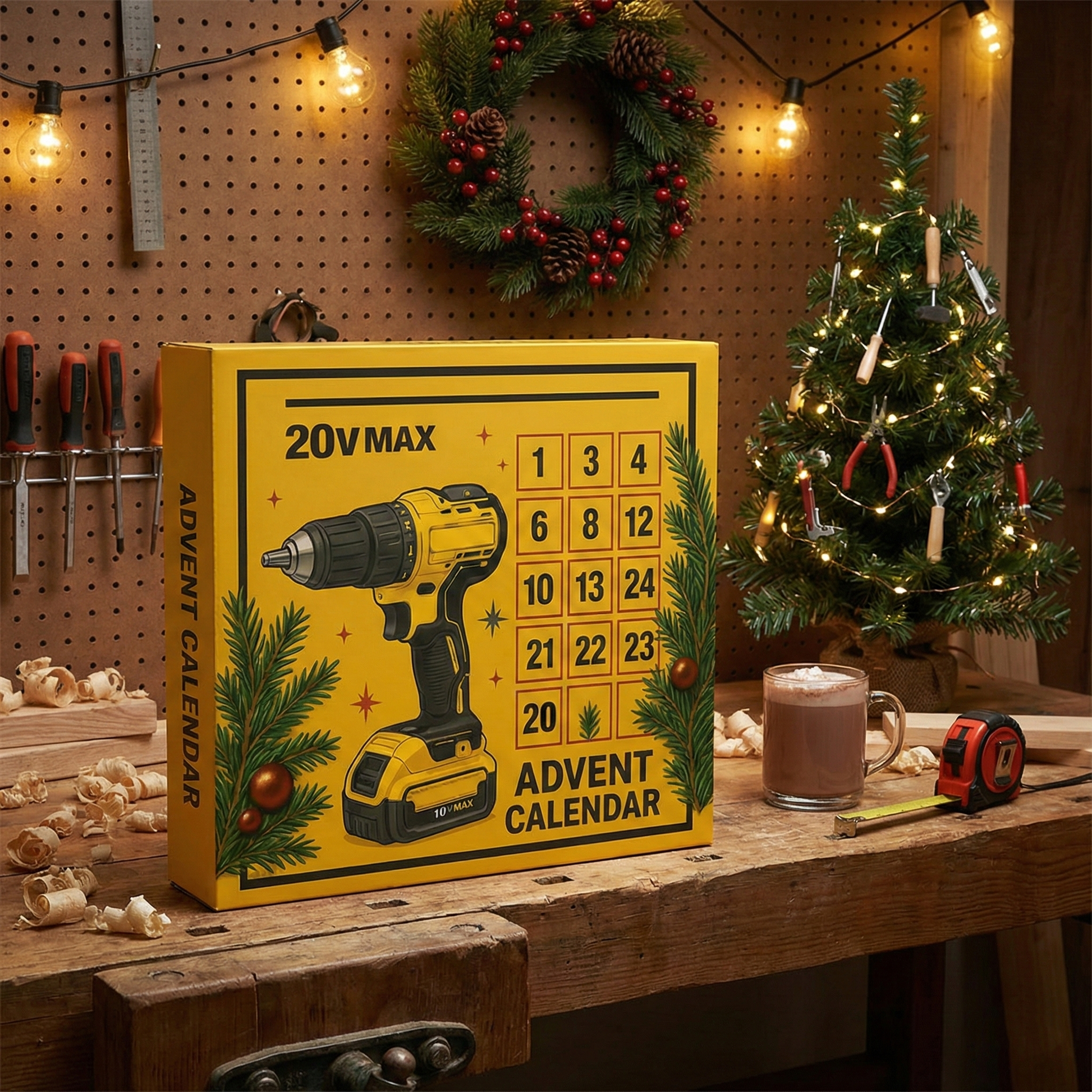 Tool Advent Calendar 2025, 24 Days DIY Accessories, Gift for Dad, Handyman Christmas Countdown Tool Set