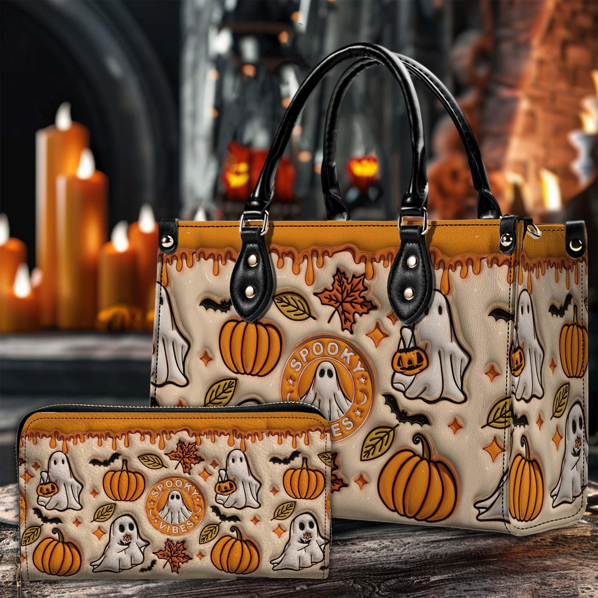 Personalized Funny Ghost Halloween Handbag With Handle, Cute Ghost Bags, Trick Or Treat Halloween Bags, Custom Gifts