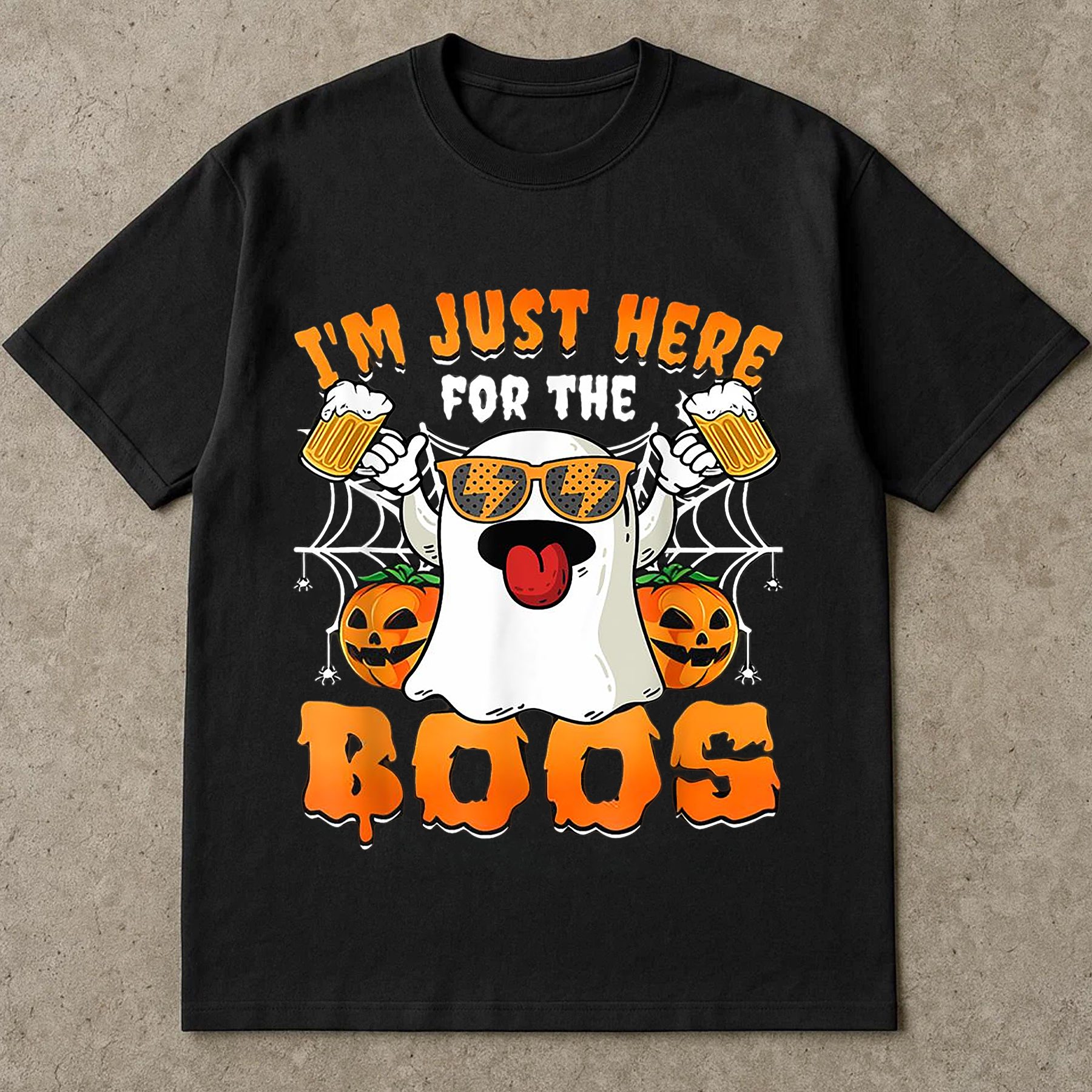 Funny Halloween, Ghost Beer T-Shirt, I'm Just Here for the Boos, Cute Drinking Halloween Tee for Men and Women