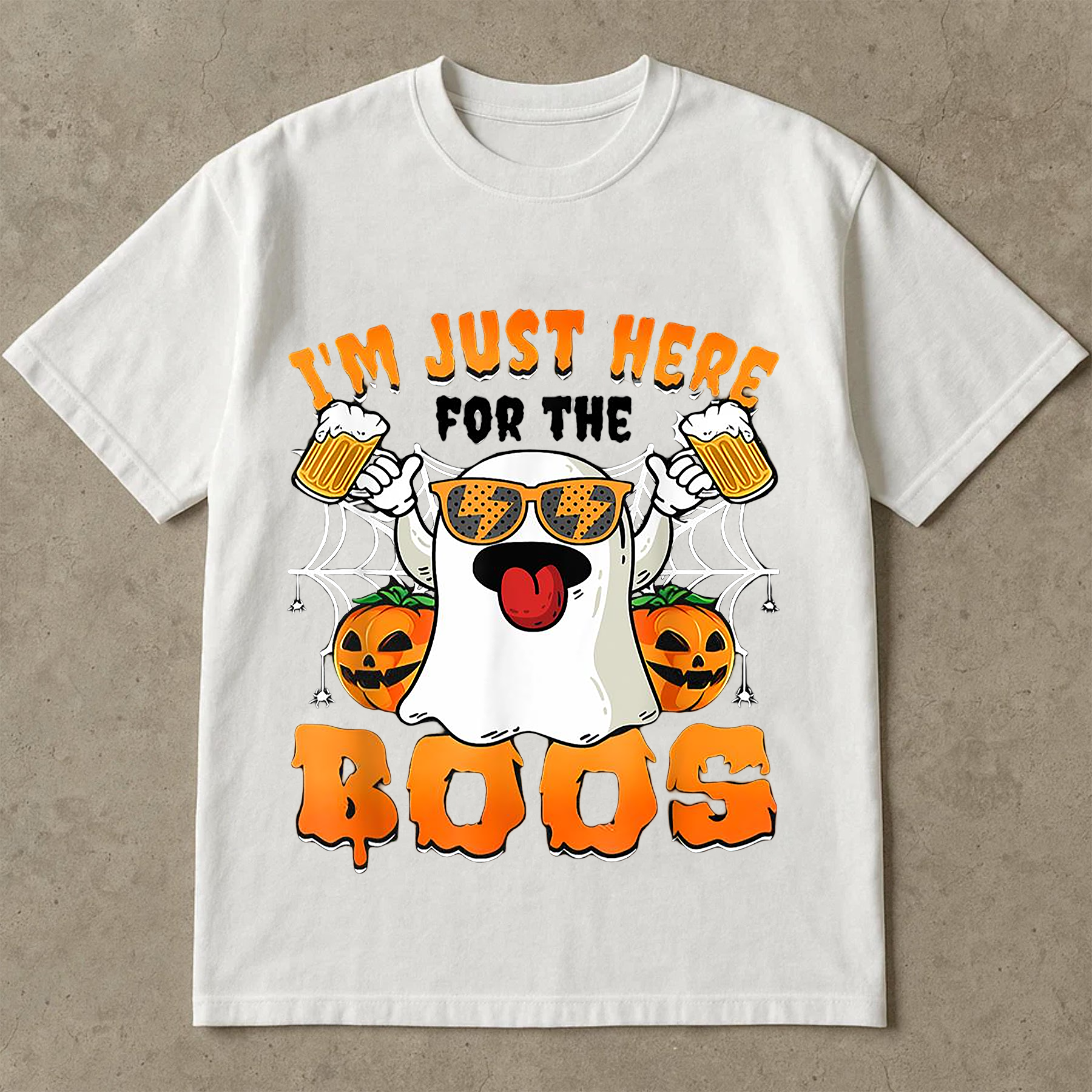 Funny Halloween, Ghost Beer T-Shirt, I'm Just Here for the Boos, Cute Drinking Halloween Tee for Men and Women