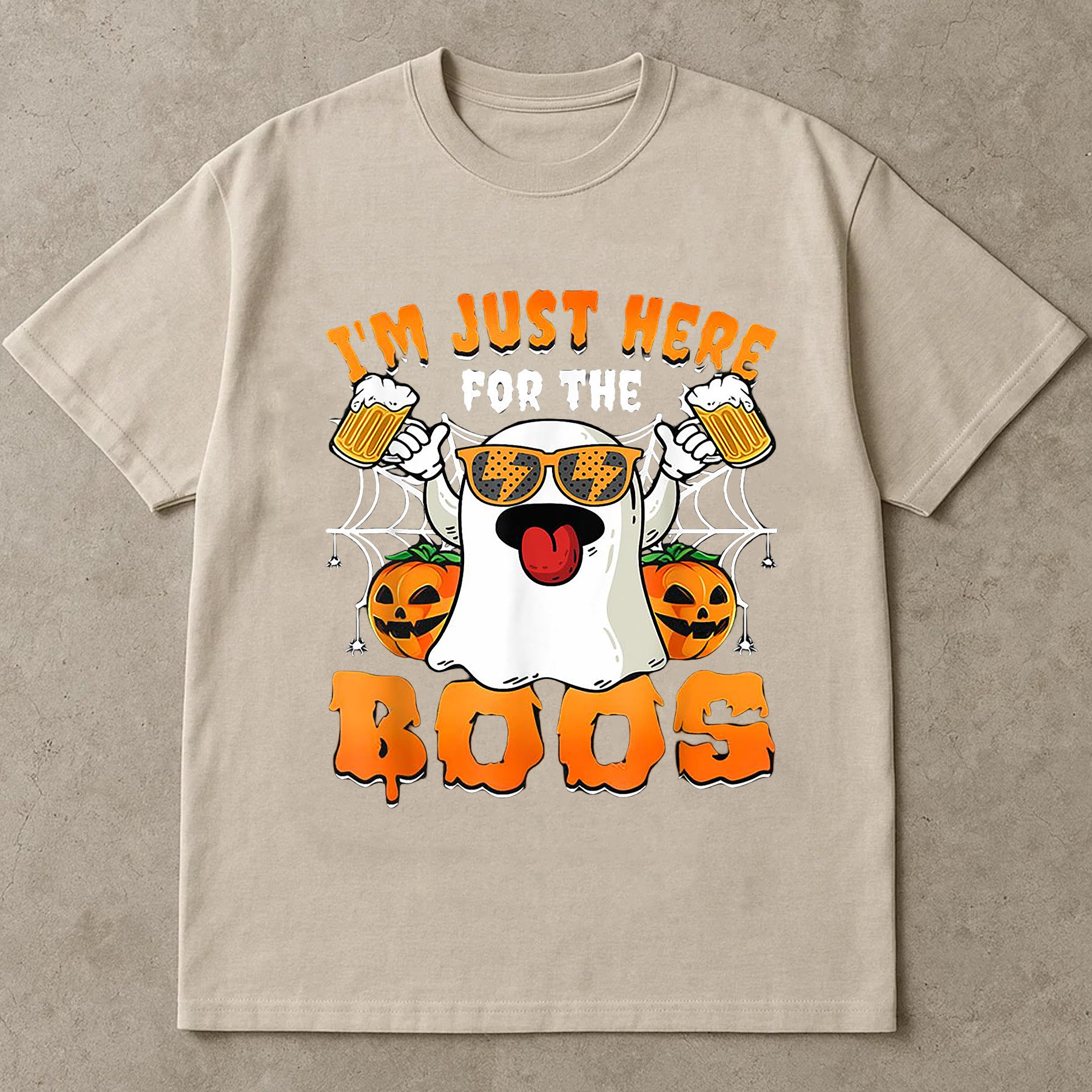 Funny Halloween, Ghost Beer T-Shirt, I'm Just Here for the Boos, Cute Drinking Halloween Tee for Men and Women