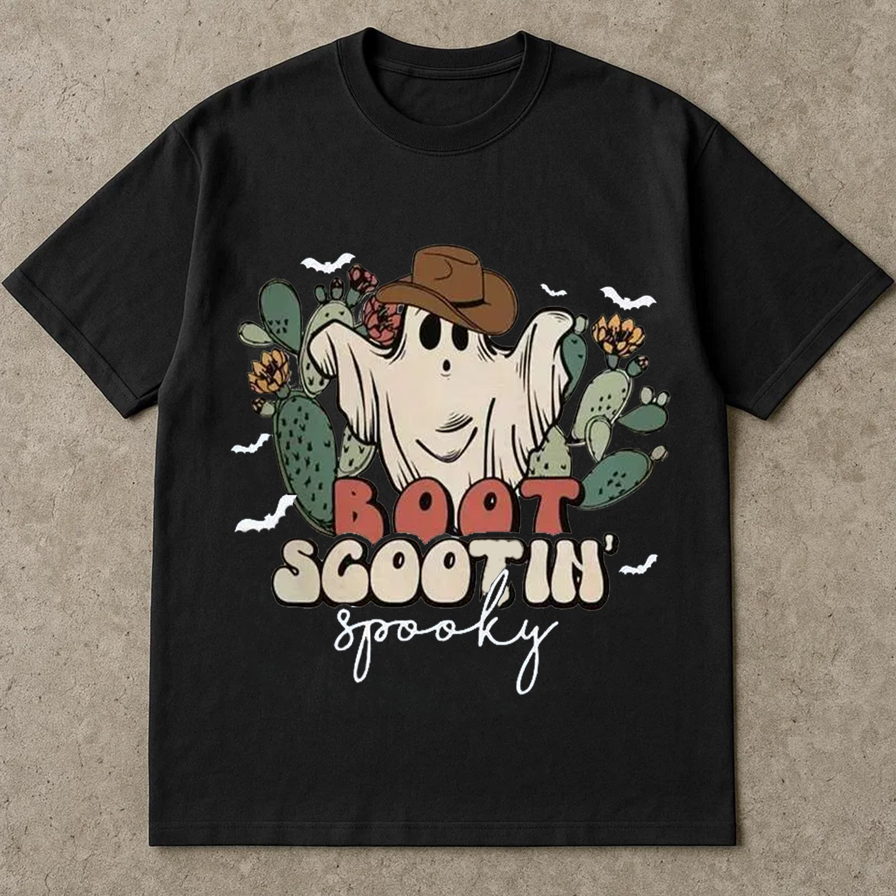 Boot Scootin Spooky Shirt, Funny Western Halloween Ghost T-Shirt, Cowgirl Cowboy Cactus Tee, Cute Fall Graphic Tee, Country Spooky Shirt