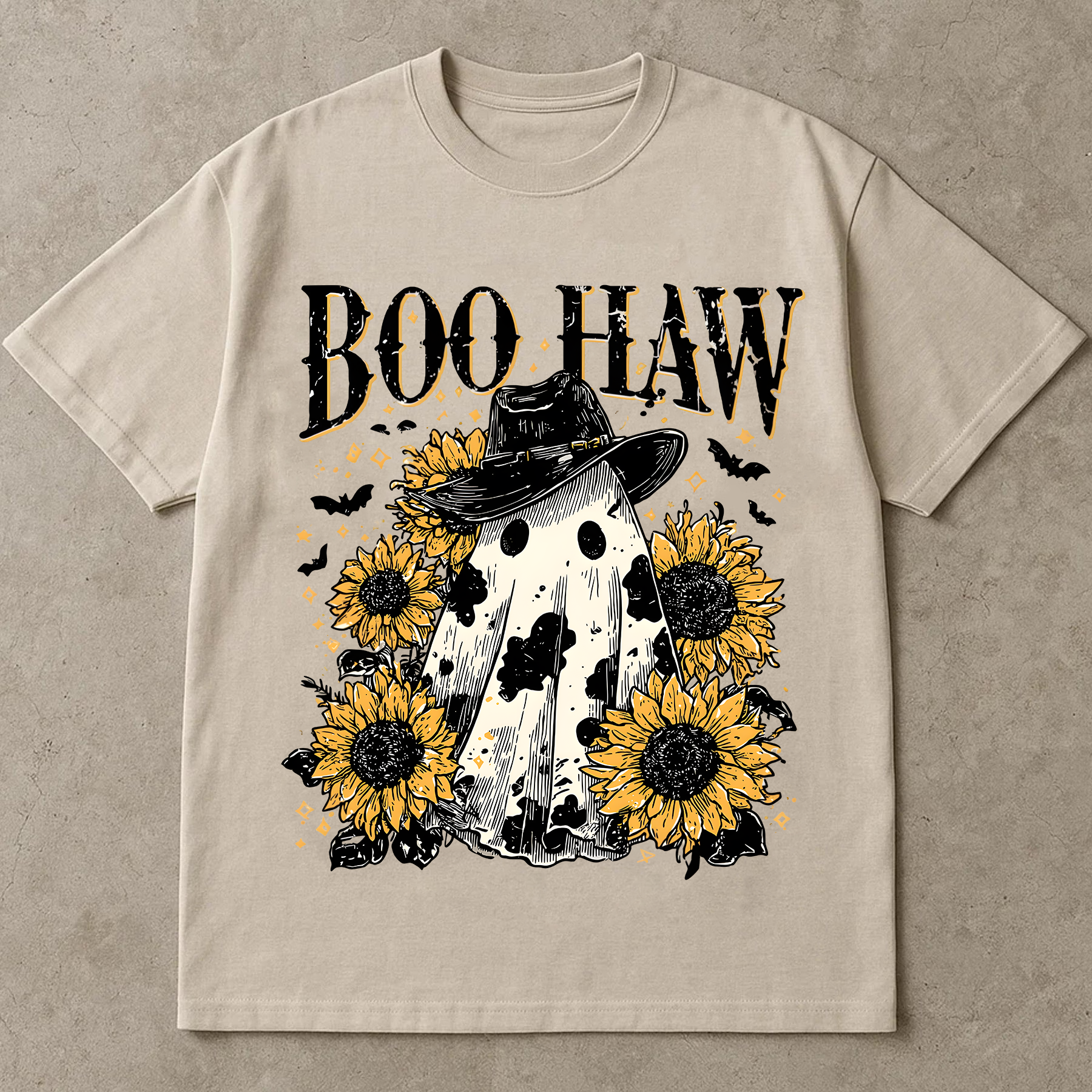 Boo Haw Shirt, Funny  T-Shirt, Halloween T-Shirt, Western Cowgirl Tee, Country Fall Shirt, Spooky Ghost Shirt, Retro Cow Print Shirt, Cute Country Halloween Tee