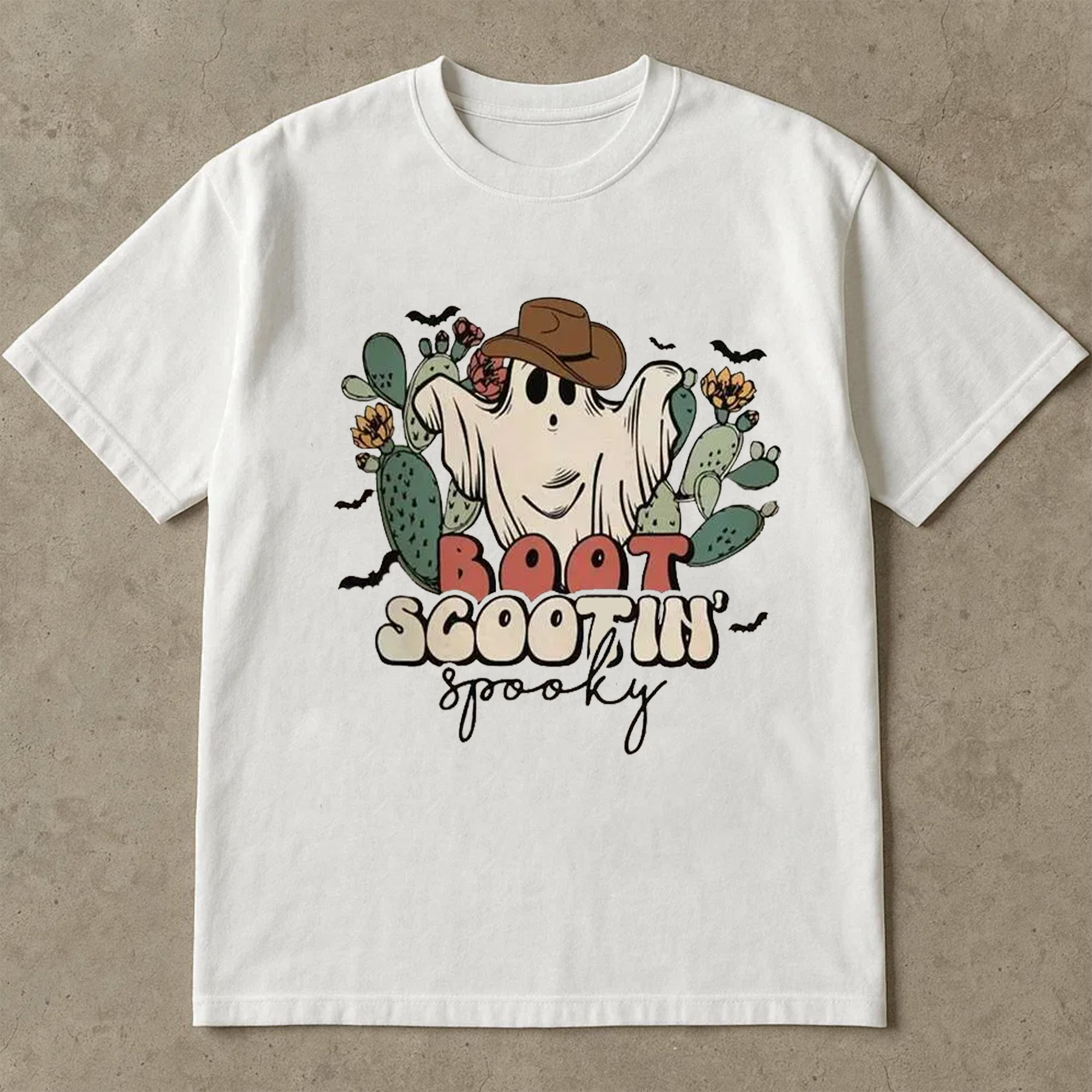 Boot Scootin Spooky Shirt, Funny Western Halloween Ghost T-Shirt, Cowgirl Cowboy Cactus Tee, Cute Fall Graphic Tee, Country Spooky Shirt