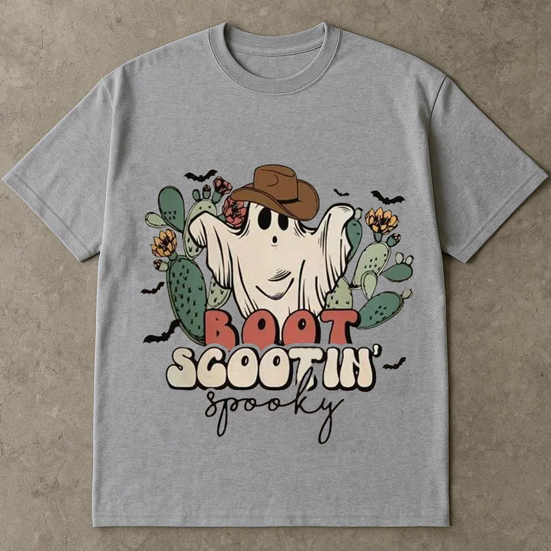 Boot Scootin Spooky Shirt, Funny Western Halloween Ghost T-Shirt, Cowgirl Cowboy Cactus Tee, Cute Fall Graphic Tee, Country Spooky Shirt