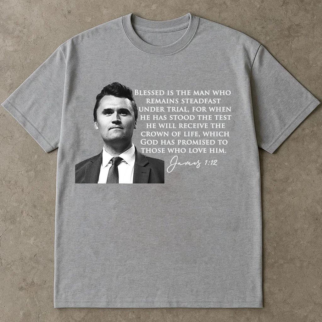 Blessed Is The Man Shirt, James 1:12 Bible Verse Tee, Christian Scripture T Shirt, Faith Religious Graphic Tee