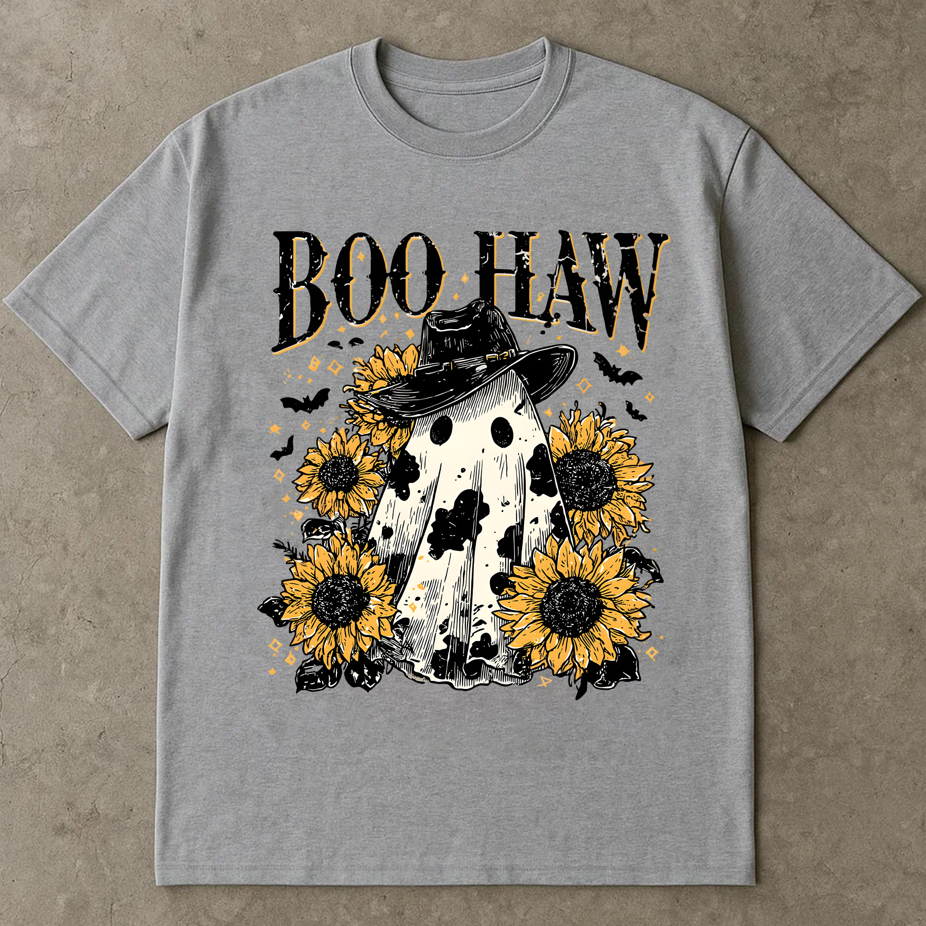 Boo Haw Shirt, Funny  T-Shirt, Halloween T-Shirt, Western Cowgirl Tee, Country Fall Shirt, Spooky Ghost Shirt, Retro Cow Print Shirt, Cute Country Halloween Tee