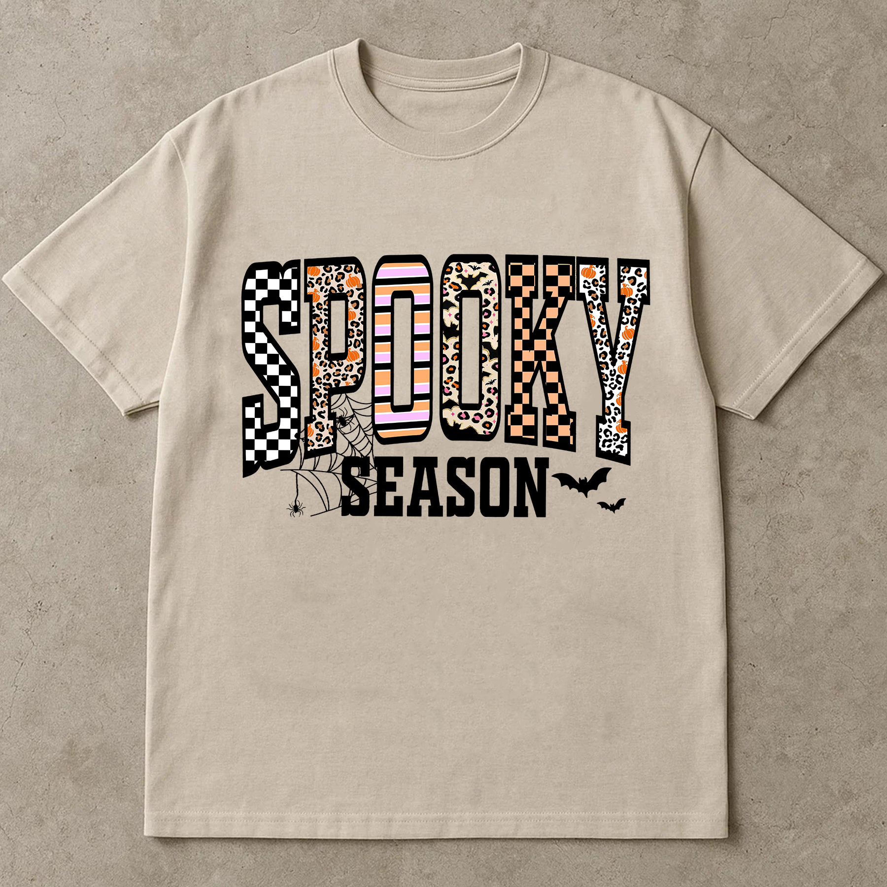 Retro Halloween Shirt, Spooky Coquette T-Shirt, Girly Halloween Fall Tee, Leopard Checkered Halloween Shirt, Cute Fall Aesthetic Shirt, Spooky Season Shirt