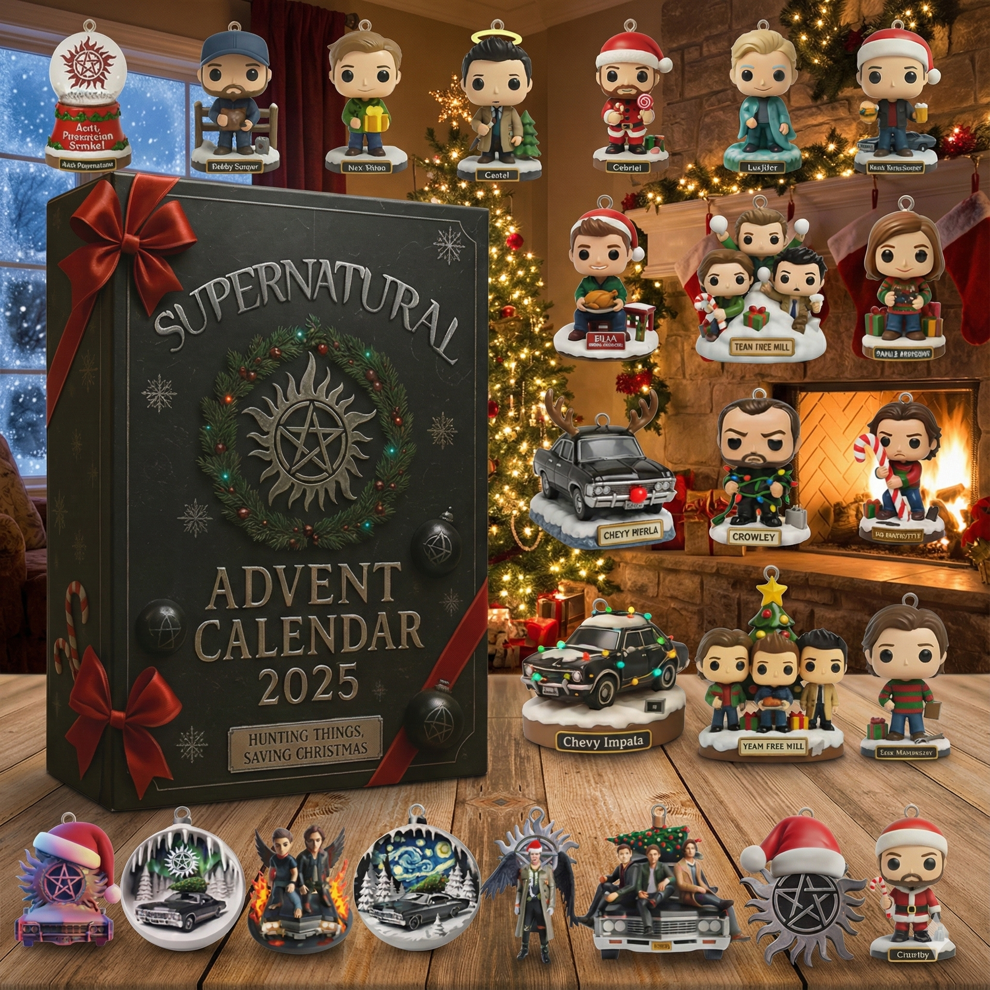 Supernatural Advent Calendar 2025, 24 Mini Figures, Christmas Countdown Gift for Fans, TV Show Holiday Collectible Set