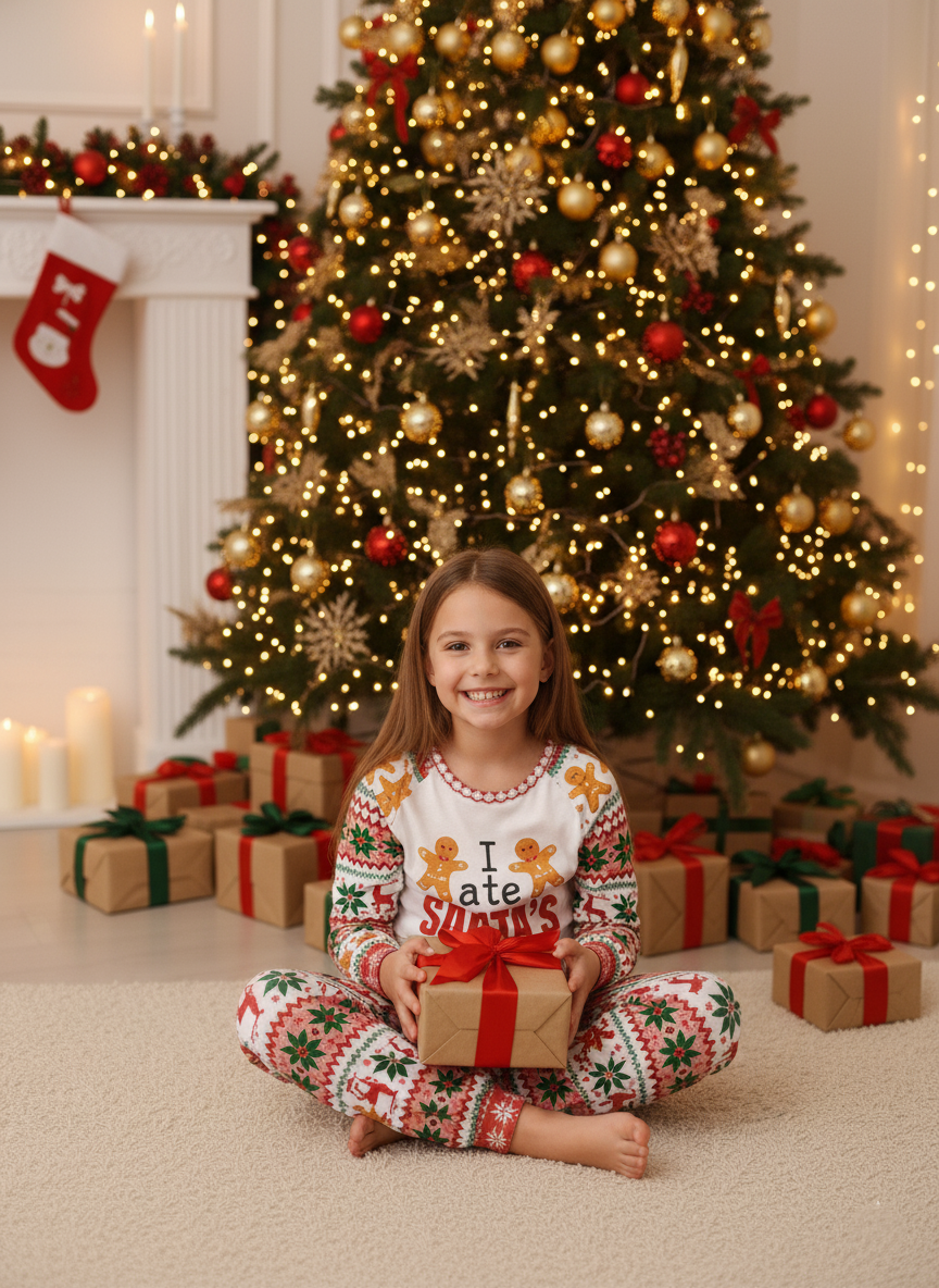 Gingerbread Matching Family Christmas Pajamas, Ugly Xmas PJs, Santa Cookie Outfit, Holiday Loungewear, Funny Festive Set