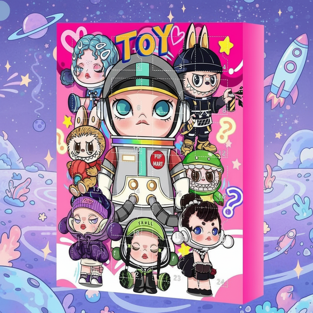 Kawaii Toy Labubu Advent Calendar, Cute Bunny Figure Countdown Box, 24 Days Surprise Toys, Labubu Style Collectibles