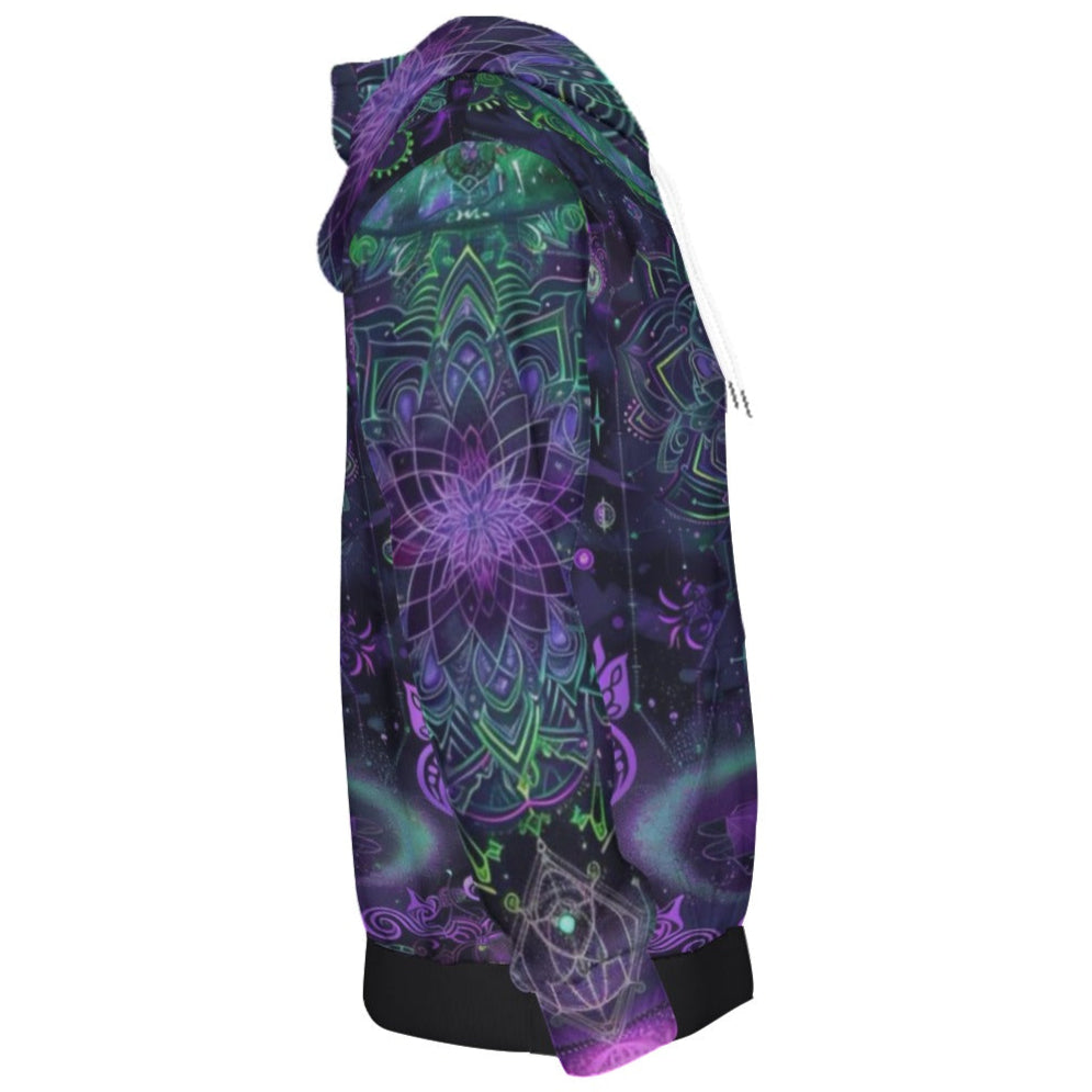 Mystic Aesthetic Hoodie, Mystic Mandala Hoodie, Cosmic Tarot Hoodie, Sacred Geometry Hoodie, Trippy Psychedelic Hoodie, Spiritual Festival Wear
