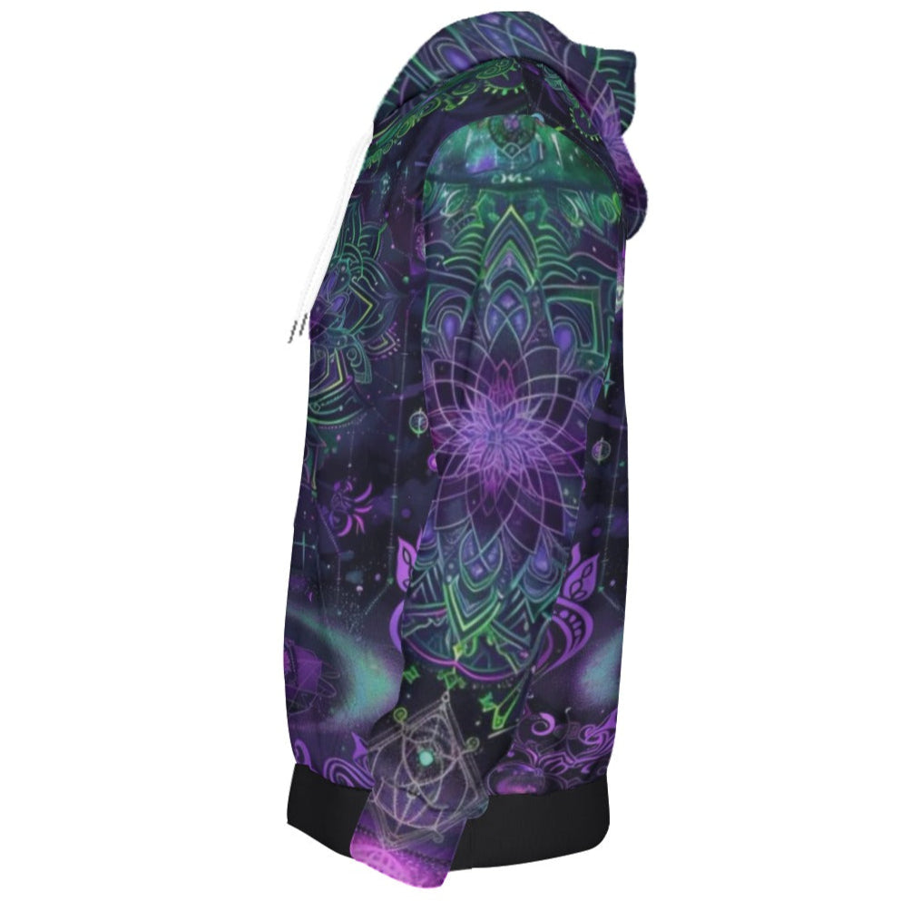Mystic Aesthetic Hoodie, Mystic Mandala Hoodie, Cosmic Tarot Hoodie, Sacred Geometry Hoodie, Trippy Psychedelic Hoodie, Spiritual Festival Wear
