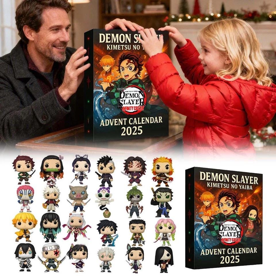 Samurai Heroes Anime-Inspired Advent Calendar 2025, 24 Days Chibi Warrior Figures, Collector Surprise Holiday Gift