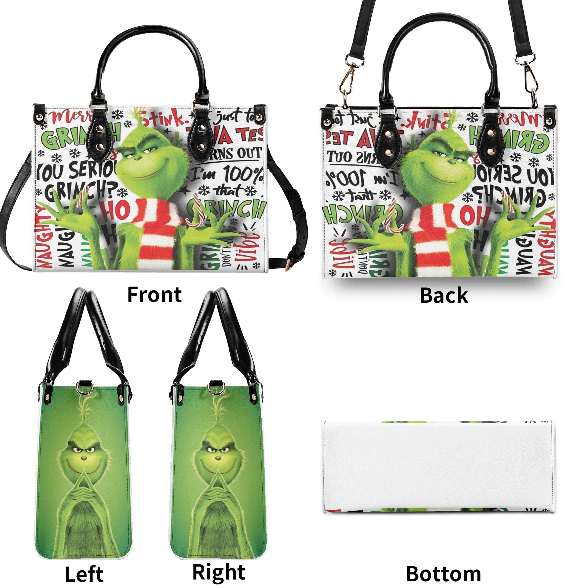 Holiday Character Handbag, Funny Christmas Tote Bag, Festive Party Purse, Cute Xmas Shoulder Bag Gift