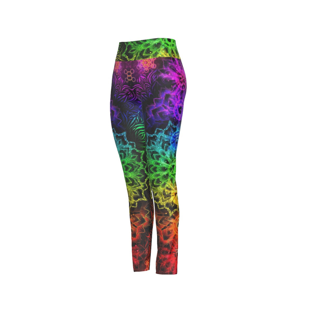 Sacred Chakra Mandala Leggings, Vibrant Rainbow Energy Healing Leggings, Spiritual Energy Symbol, Colorful Sacred Geometry Leggings, Mandala Leggings