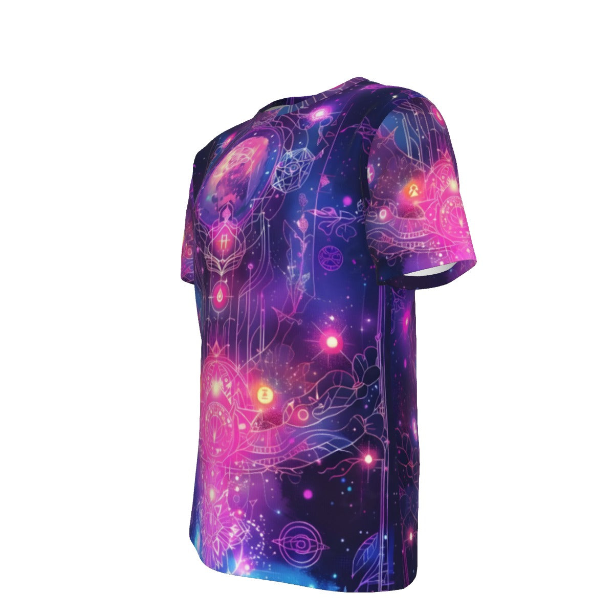 Cosmic Mysticism T - Shirt, Celestial Portal Energy T - Shirt, Astral Light Symbol T - Shirt, Vibrant Metaphysical Galaxy T - Shirt, Spiritual Geometry T - Shirt