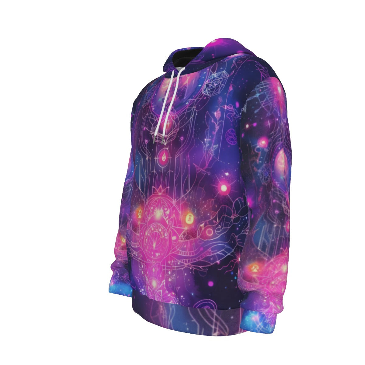 Cosmic Mysticism Hoodie, Celestial Portal Energy Hoodie, Astral Light Symbol Hoodie, Vibrant Metaphysical Galaxy Hoodie, Spiritual Geometry Hoodie