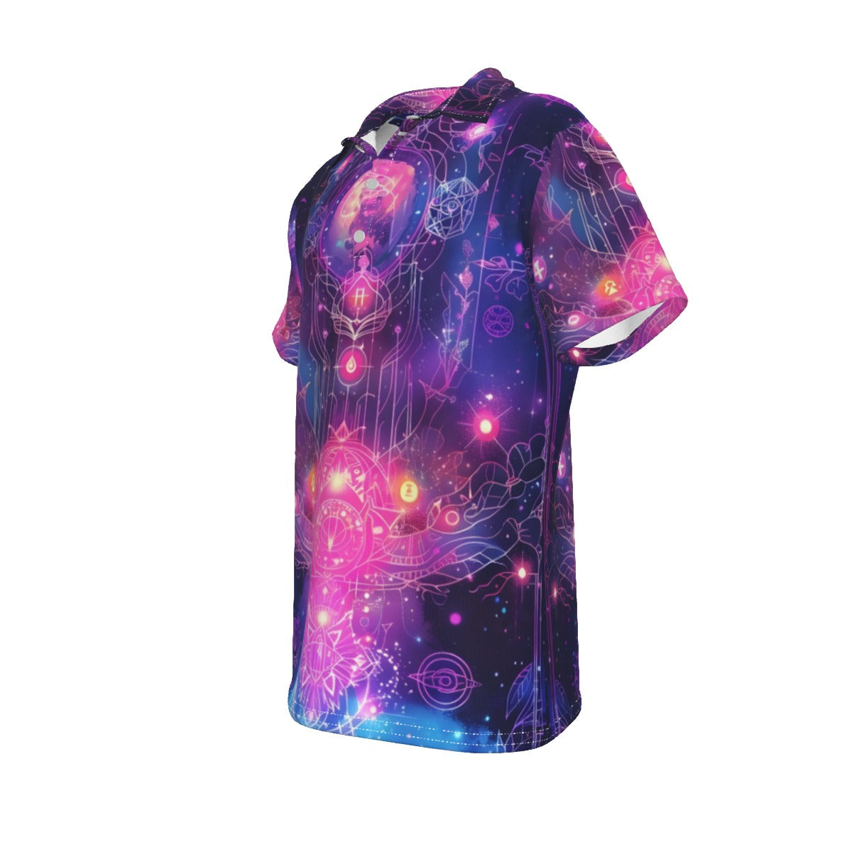 Cosmic Mysticism Polo, Celestial Portal Energy Polo, Astral Light Symbol Polo, Vibrant Metaphysical Galaxy Polo, Spiritual Geometry Polo