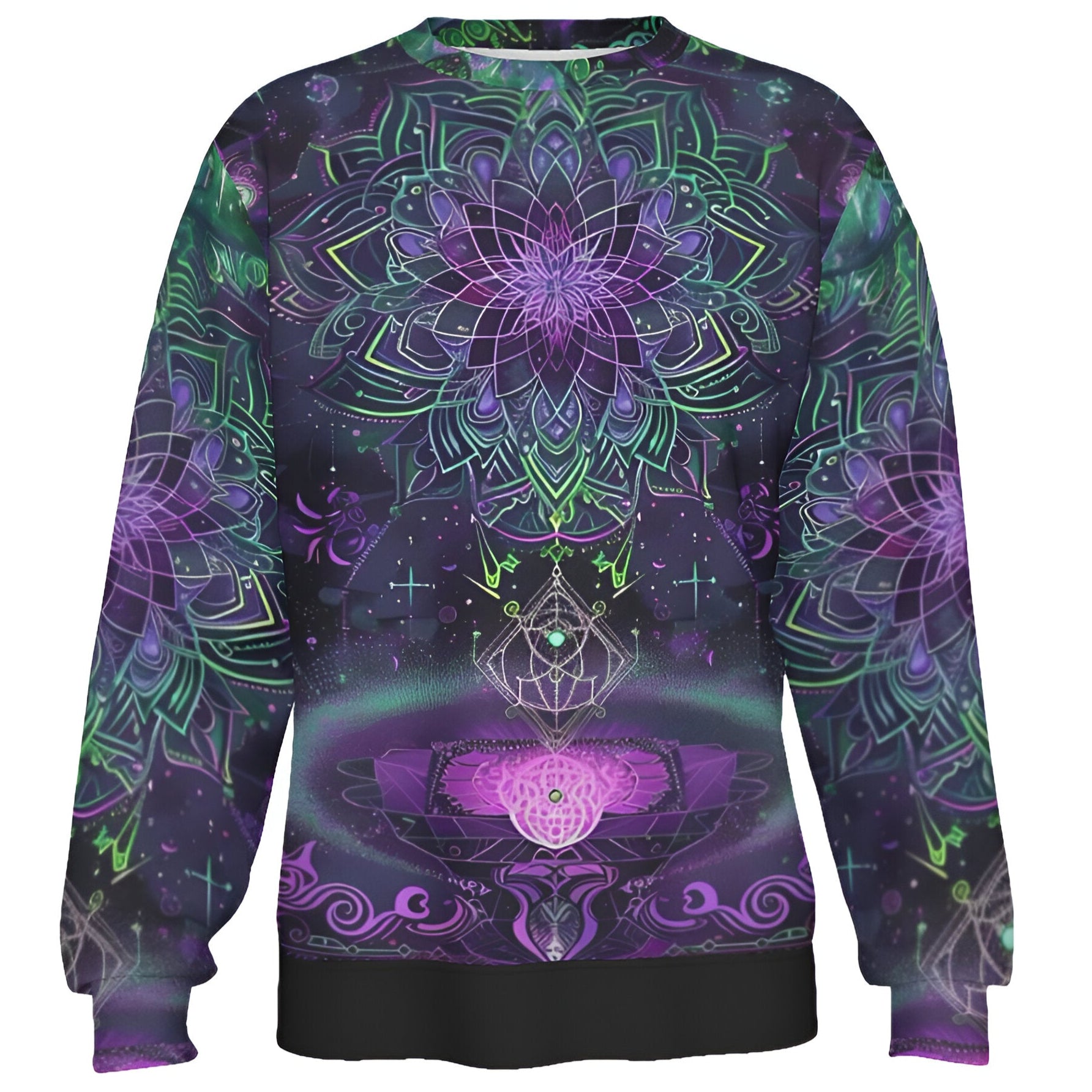 Mystic Aesthetic Sweater, Mystic Mandala Sweater, Cosmic Tarot Sweater, Sacred Geometry Sweater, Trippy Psychedelic Sweater, Spiritual Festival Wear