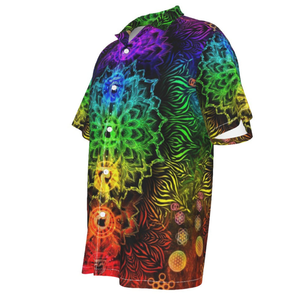 Sacred Chakra Mandala Hawaiian , Vibrant Rainbow Energy Healing Hawaiian, Spiritual Energy Symbol, Colorful Sacred Geometry Hawaiian, Mandala Hawaiian