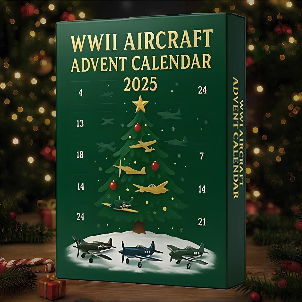 Aircraft Advent Calendar Christmas 202, 24 Mini Acrylic Items, Fighter Countdown Surprise Gift for Aviation Lovers & Military History Fans
