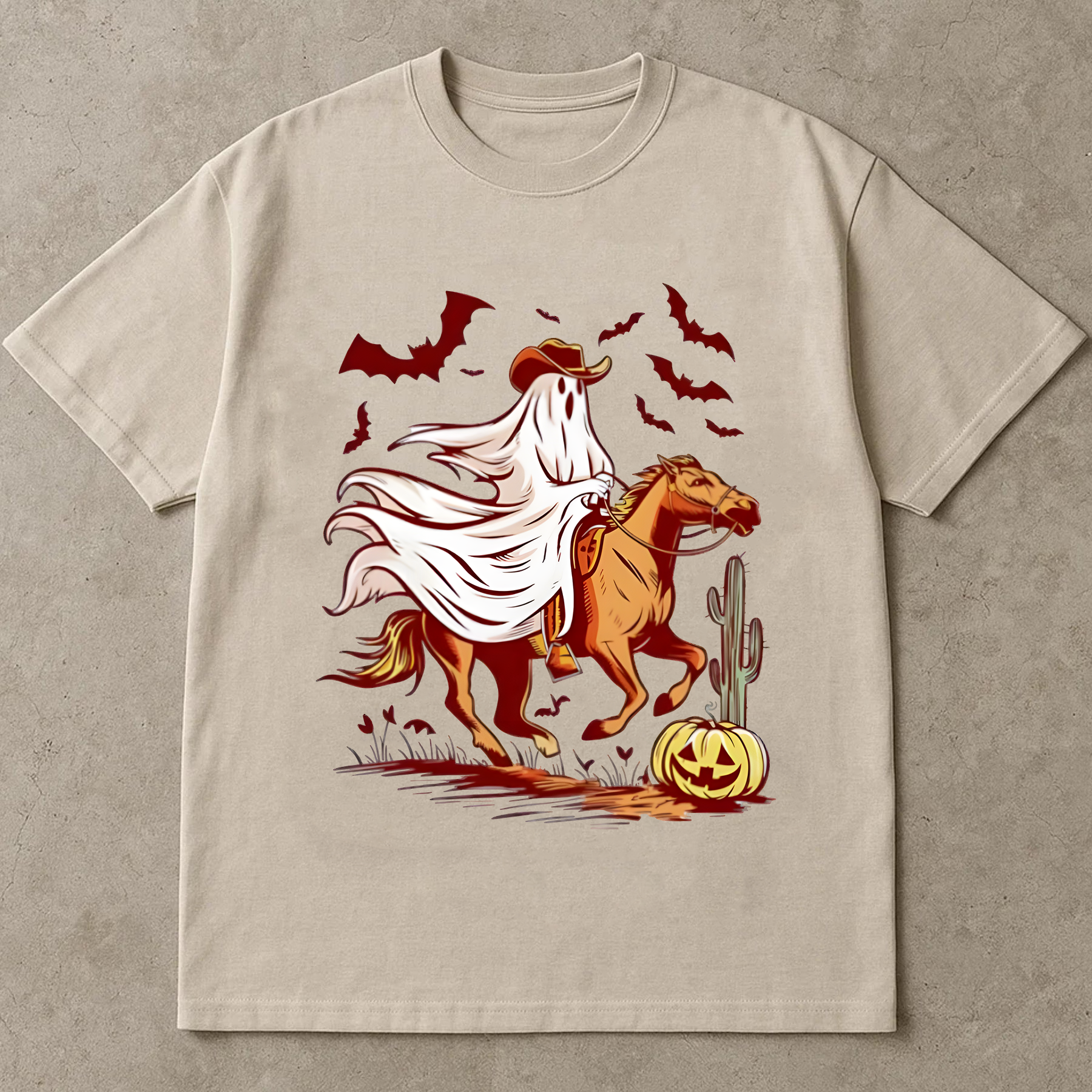 Ghost Cowboy Halloween Shirt, Western Ghost Riding Horse Tee, Spooky Cute Fall Graphic Shirt, Funny Halloween T-Shirt Unisex