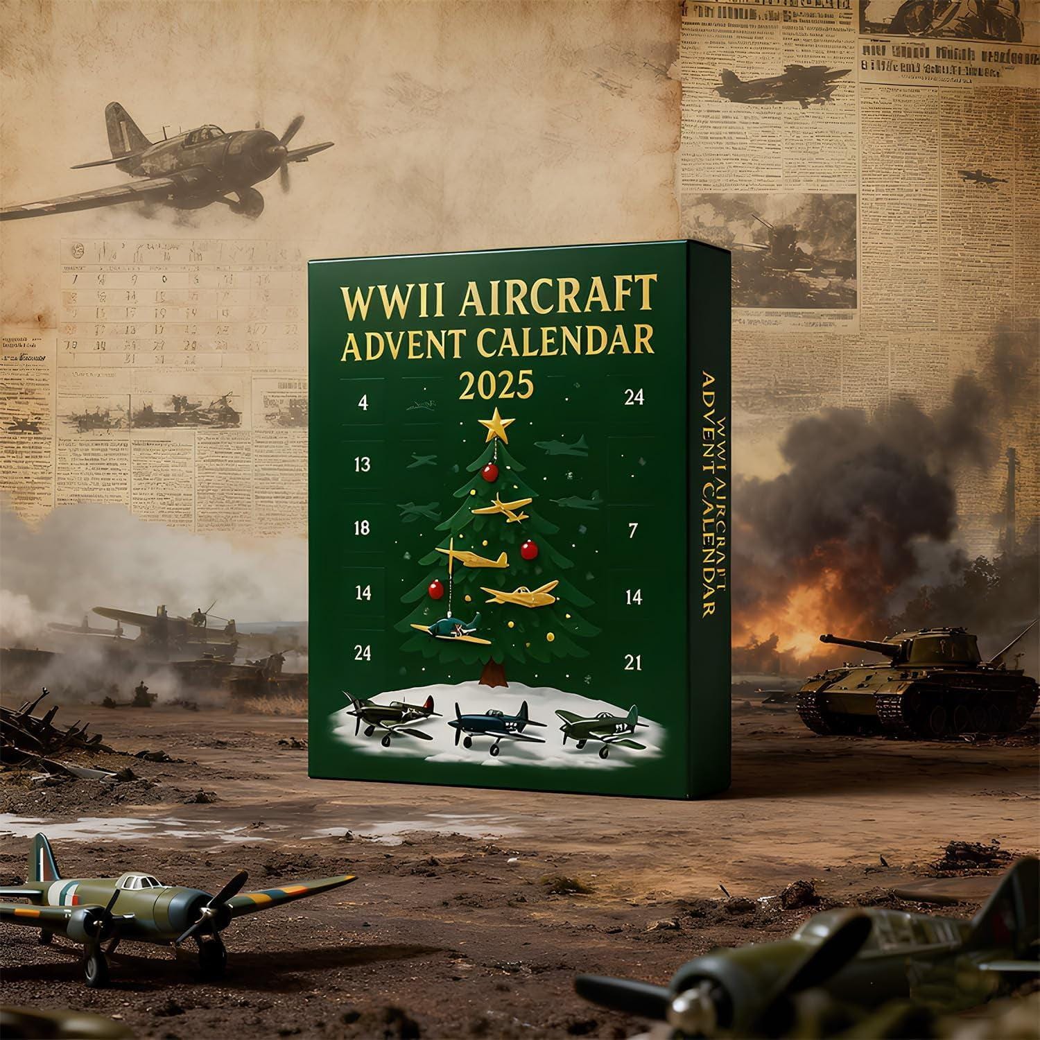 Aircraft Advent Calendar Christmas 202, 24 Mini Acrylic Items, Fighter Countdown Surprise Gift for Aviation Lovers & Military History Fans