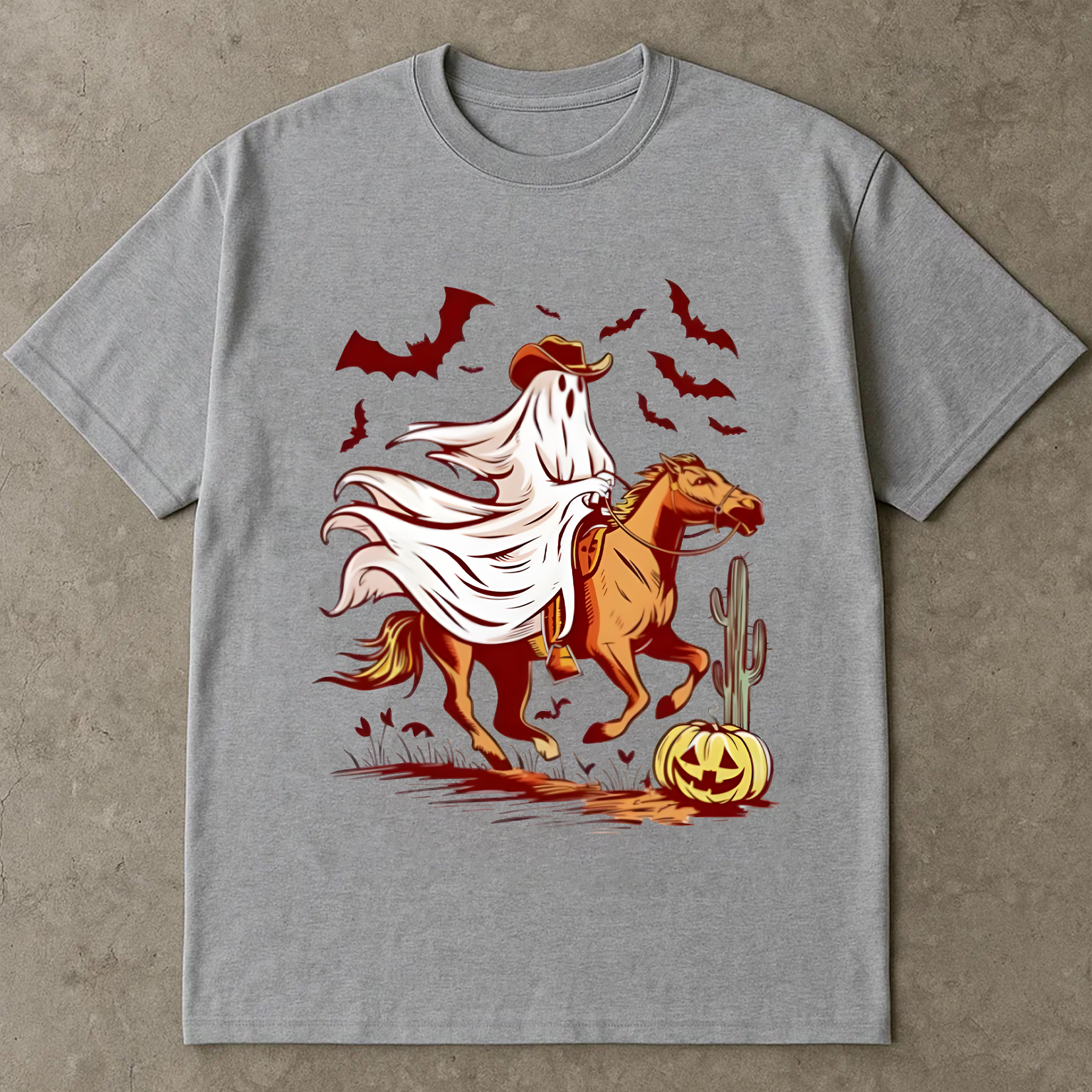 Ghost Cowboy Halloween Shirt, Western Ghost Riding Horse Tee, Spooky Cute Fall Graphic Shirt, Funny Halloween T-Shirt Unisex