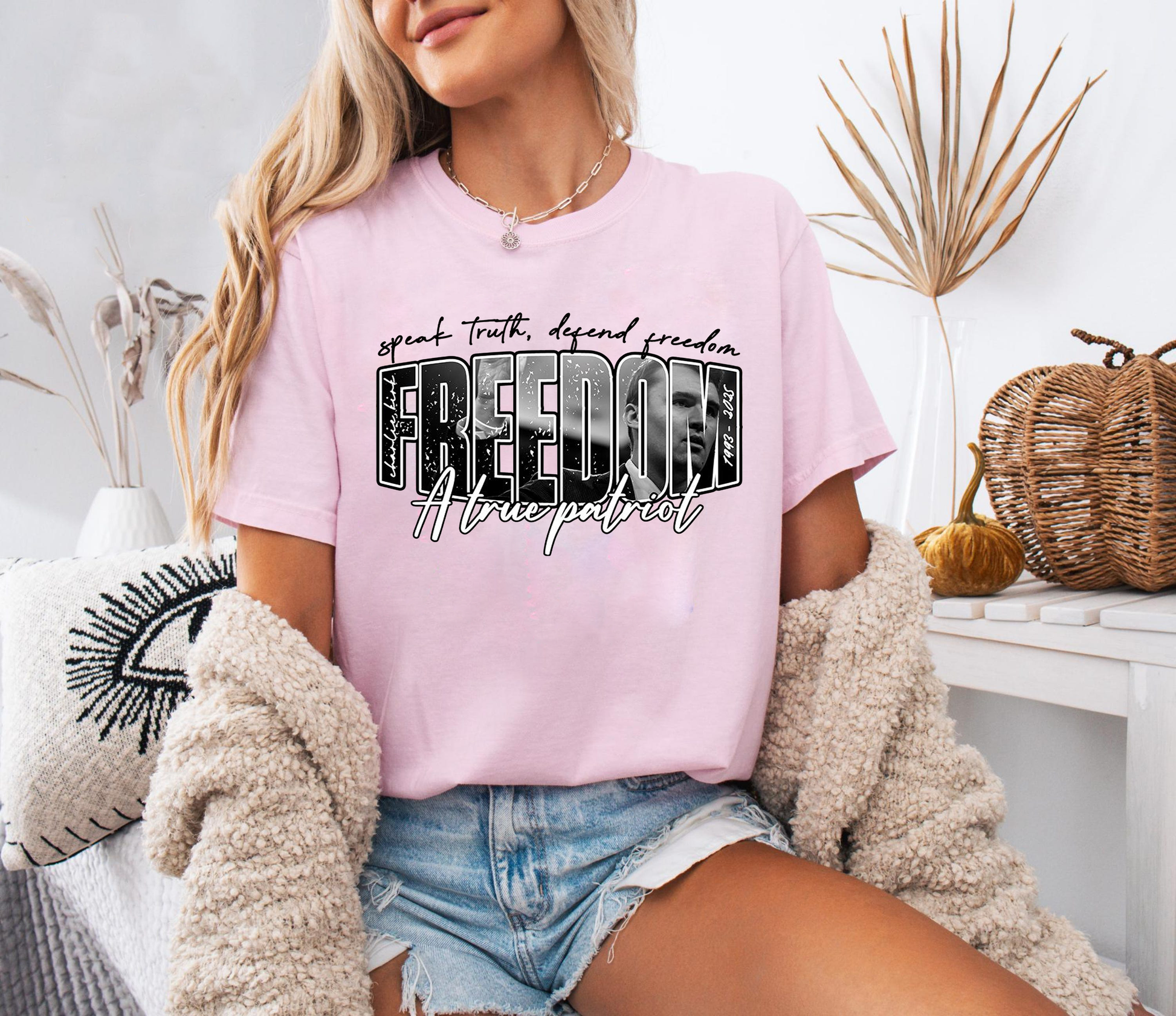 Freedom A True Patriot Shirt, Charlie Kirk TShirt, Speak Truth Defend Freedom Tee, America Conservative Political Top