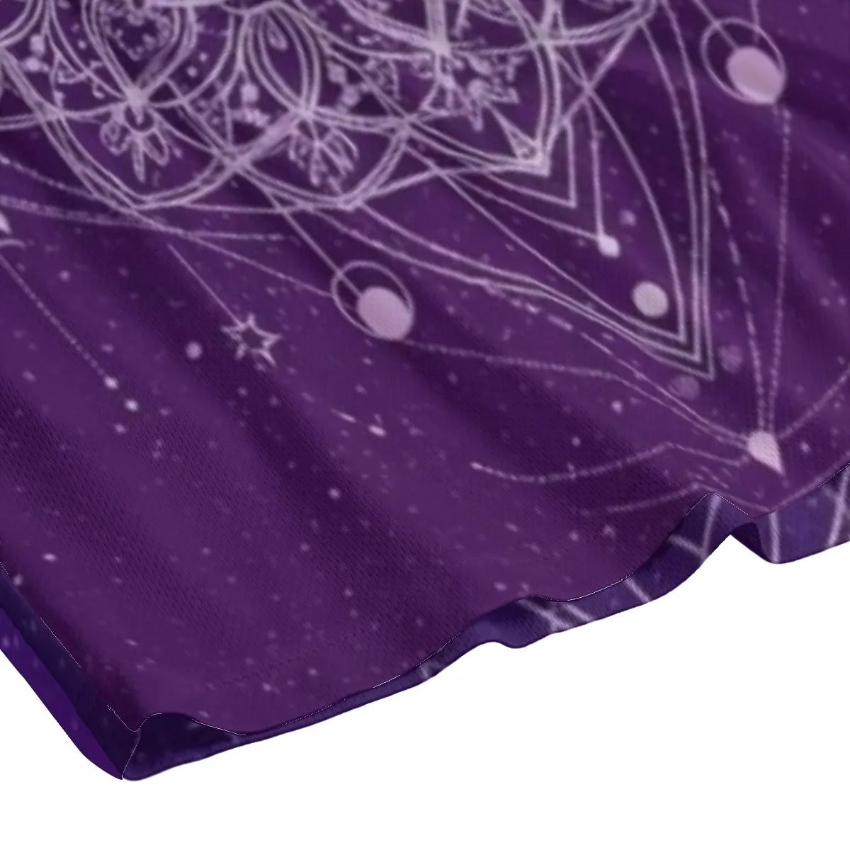 Mystic Lunar Mandala Shorts, Moon Phase Spiritual Bottoms, Celestial Lotus Print Shorts, Sacred Geometry Cosmic Wear, Boho Mystic Style