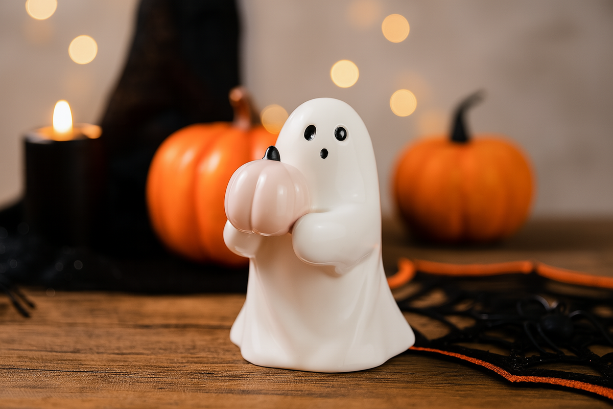 Funny Halloween Ghost Statue, Middle Finger Ghost Decoration, Cute Spooky Halloween Decor, Indoor Halloween Fireplace Ornament, Halloween Home Decoration